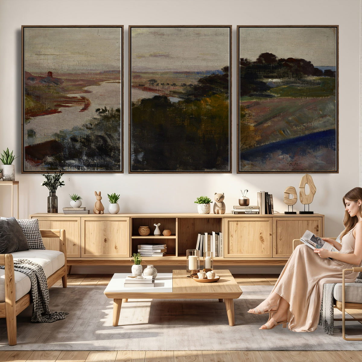 55507874-_Poster-30x20 - Jacek Malczewski Landscape at the Vistula Wall Art Canvas Print