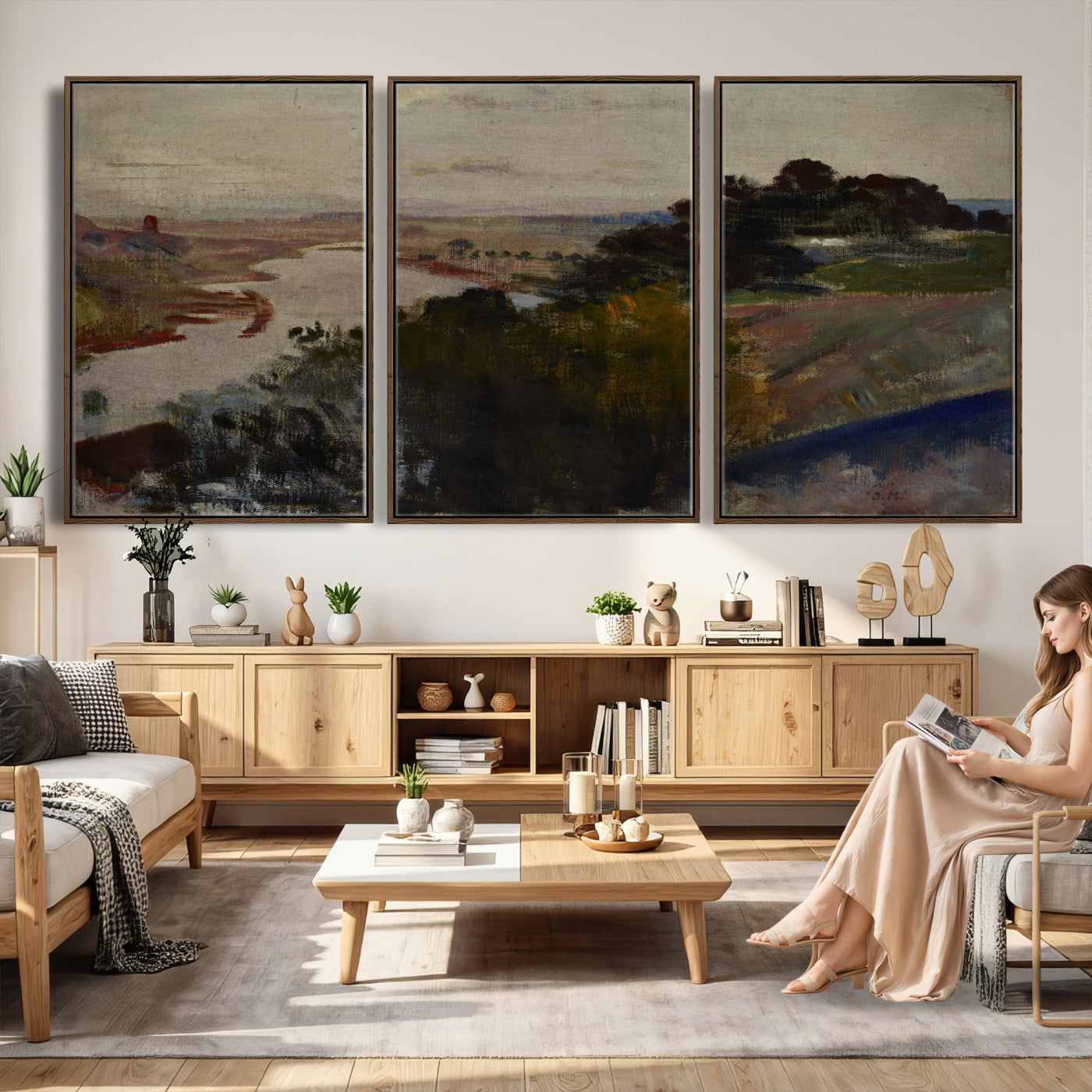 55507874-MGV-CV-36X24 - Jacek Malczewski Landscape at the Vistula Wall Art Canvas Print