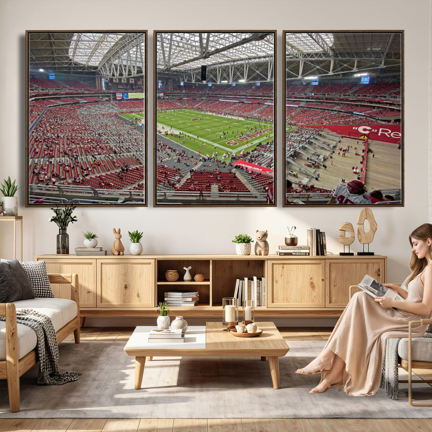30579717-MGV-CV-36X24 - State Farm Stadium Canvas Wall Art, Arizona Cardinals Football Stadium Print, Glendale NFL Arena Panorama Artwork