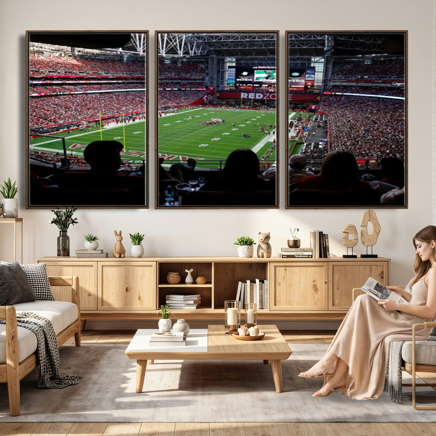 84196298-MGV-CV-36X24 - State Farm Stadium Canvas Wall Art, Arizona Cardinals Football Stadium Print, Glendale NFL Arena Photography Artwork