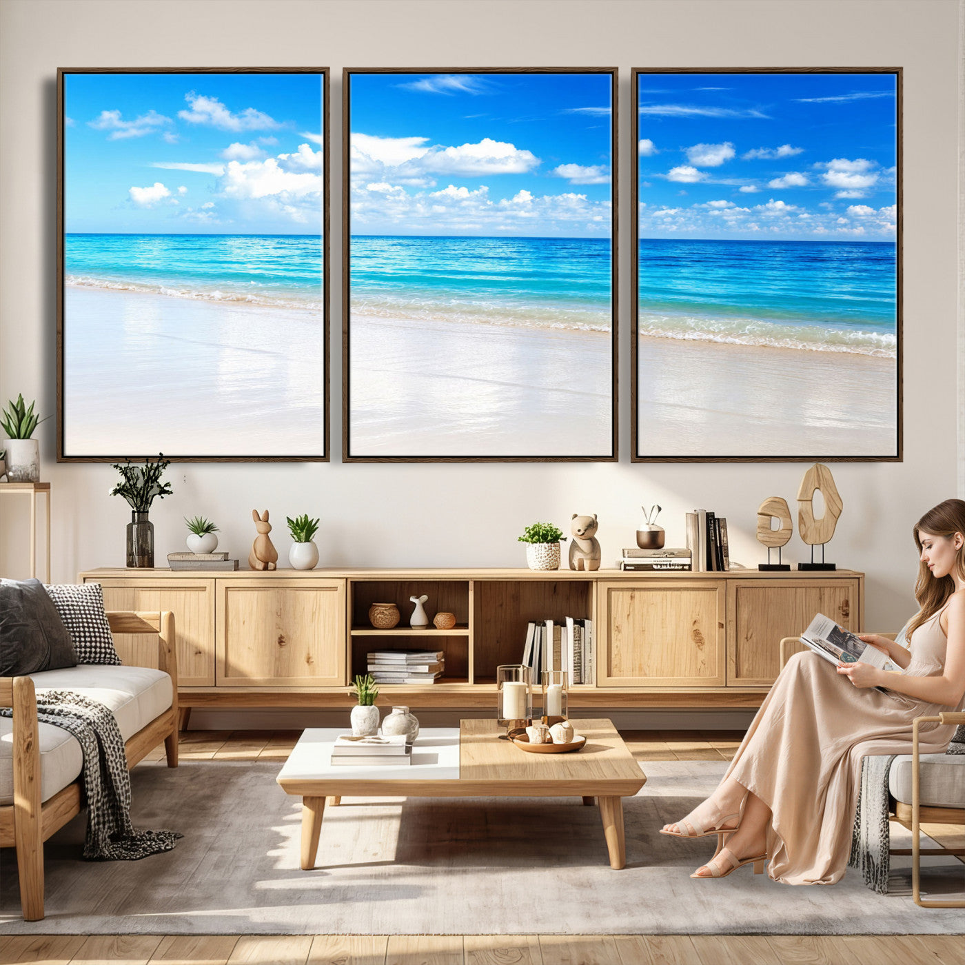 67491909-MGV-CV-36X24 - Tropical Beach Ocean Wall Art Canvas Print for Home Decor