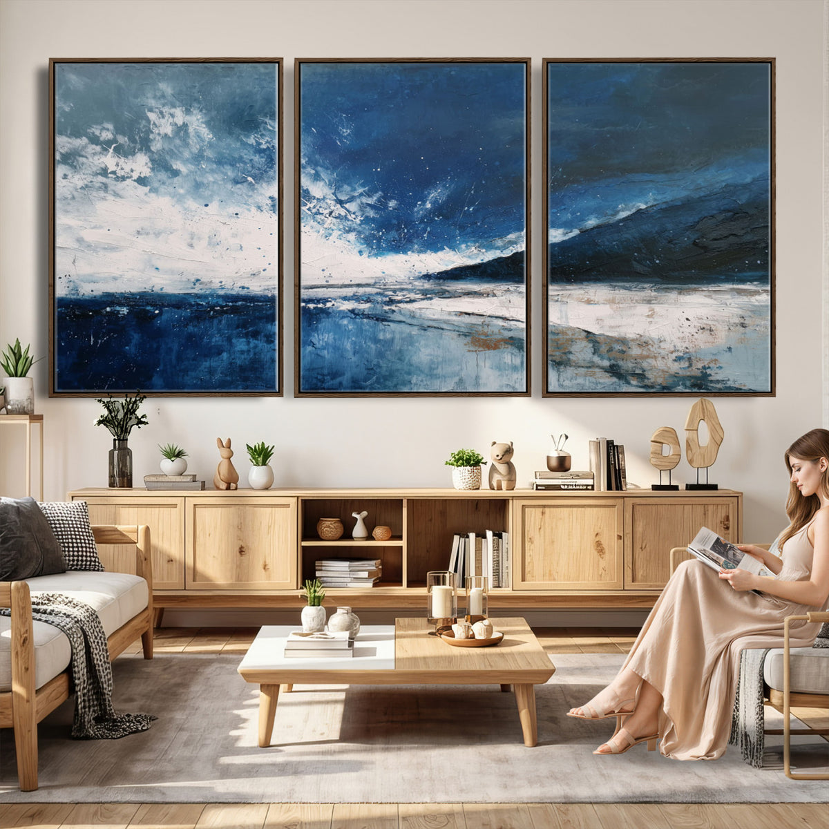 76136620-MGV-CV-36X24 - Extra Large Abstract Wall Art Canvas Print