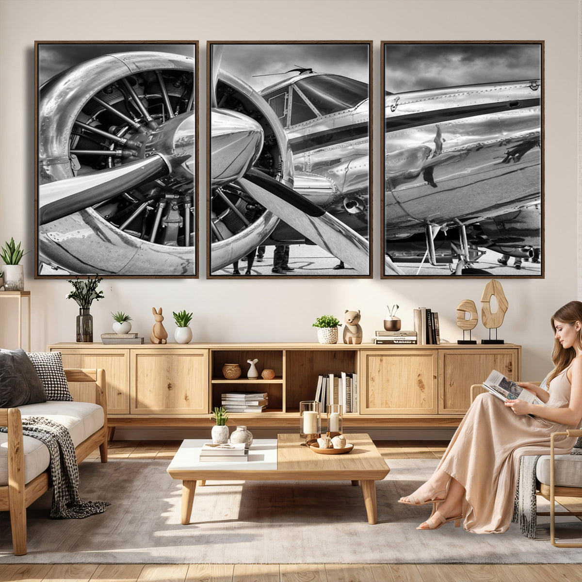40672-MGV-CV-36X24 - Vintage Antique Airplane Wall Art Canvas Print