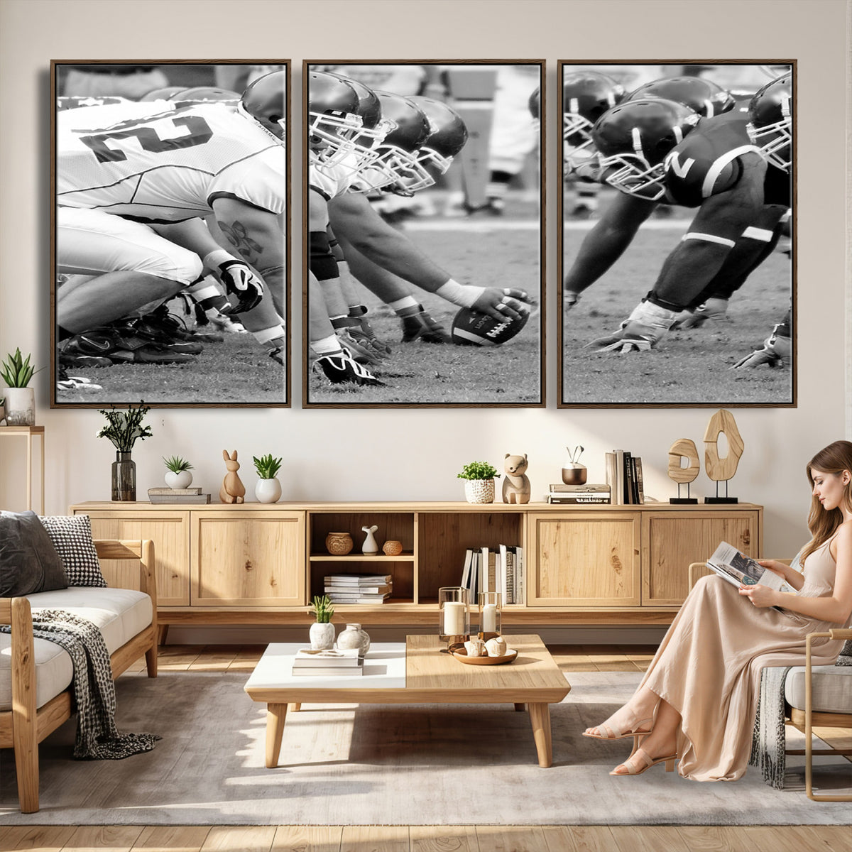 97432-MGV-CV-36X24 - American Football Player Wall Art Canvas Print