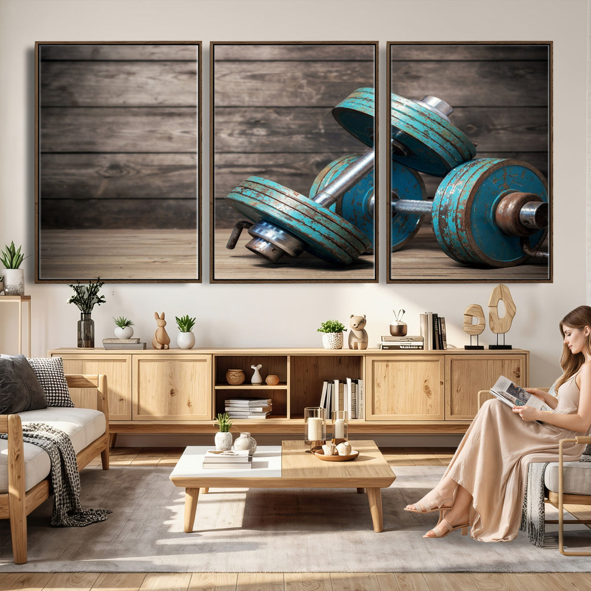 39364-MGV-CV-36X24 - Dumbbell and Sport Wall Art Canvas Print