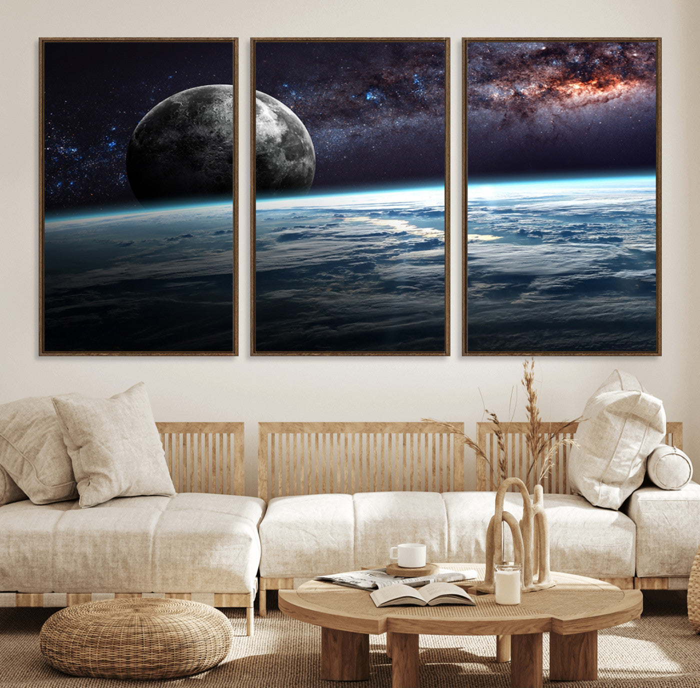 22395-MGV-FC-60X30-3P_Walnut-Space and Planet Canvas Print