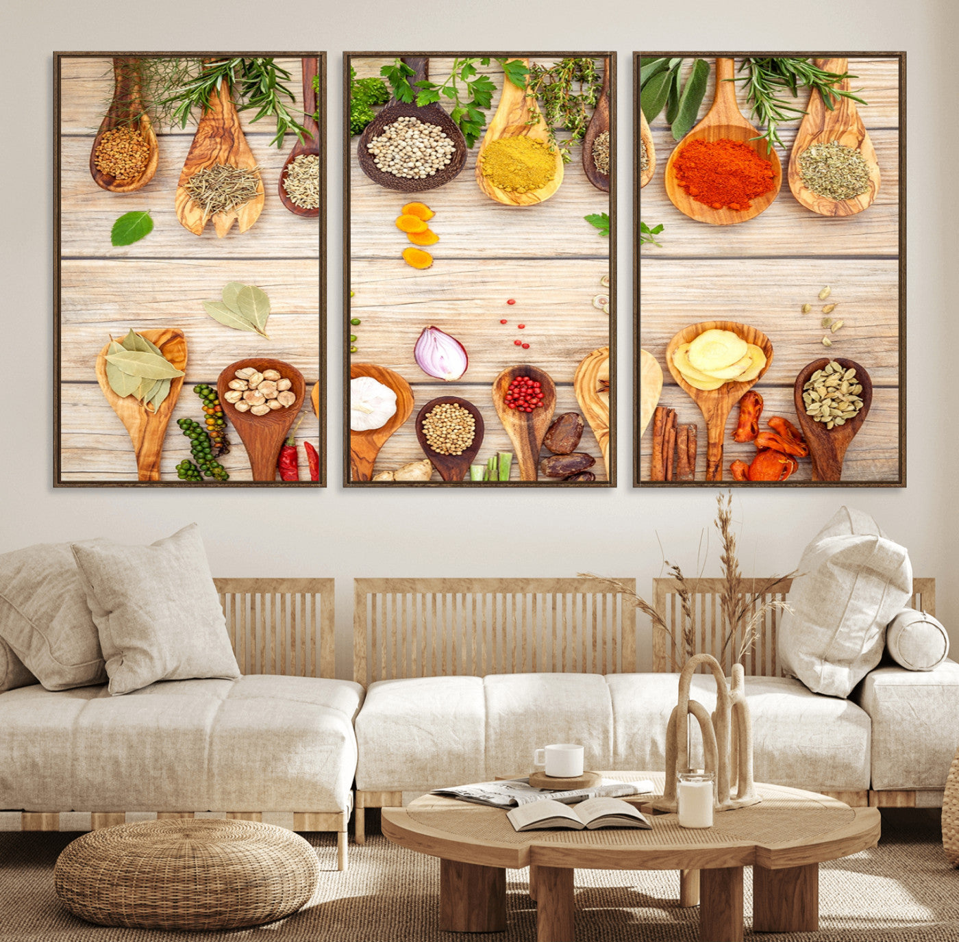 29667-MGV-FC-60X30-3P_Walnut-Kitchen Spice on the Table Wall Art, Kitchen Spice Wall Art Canvas Print
