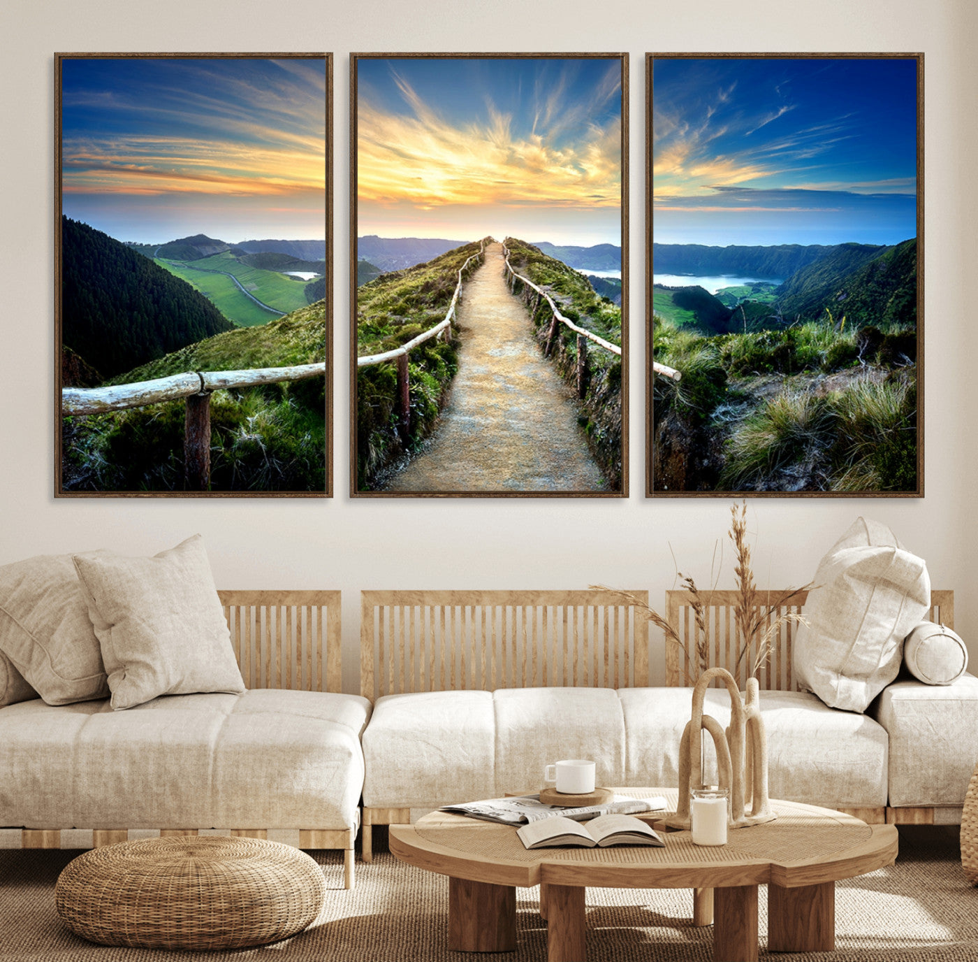 58887-MGV-FC-60X30-3P_Walnut-Mountain and Sunset Wall Art Canvas Print