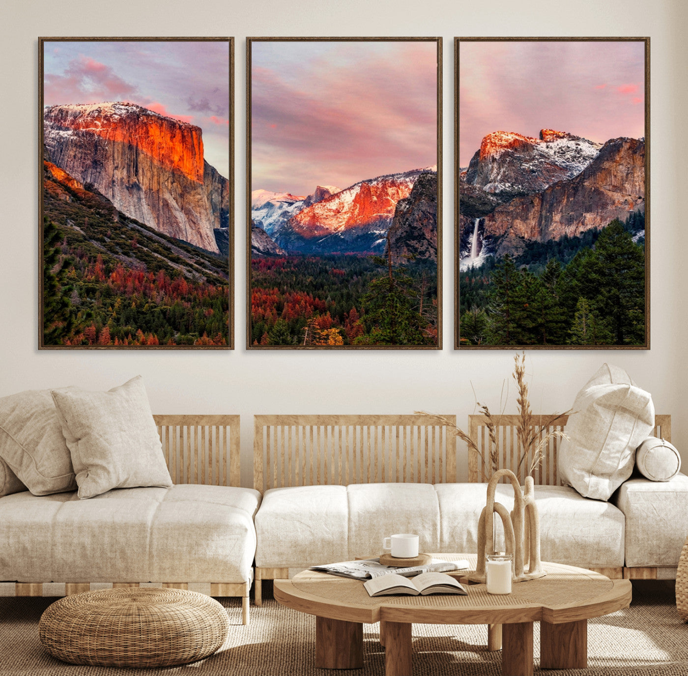 92086-MGV-FC-60X30-3P_Walnut-Yosemite Half Dome Wall Art Canvas Print El Capitan