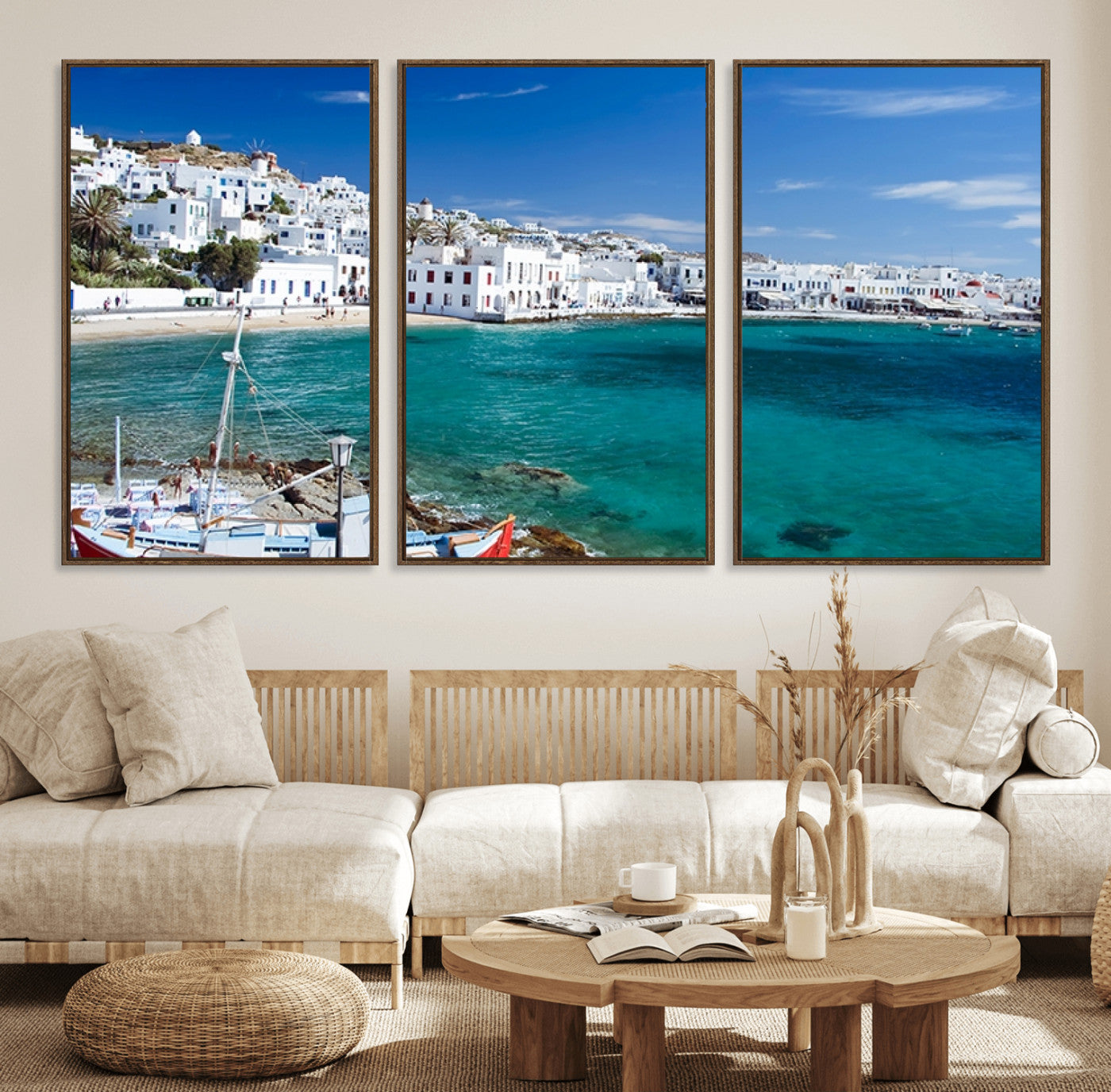 45428-MGV-FC-60X30-3P_Walnut-Santorini Wall Art Canvas Print