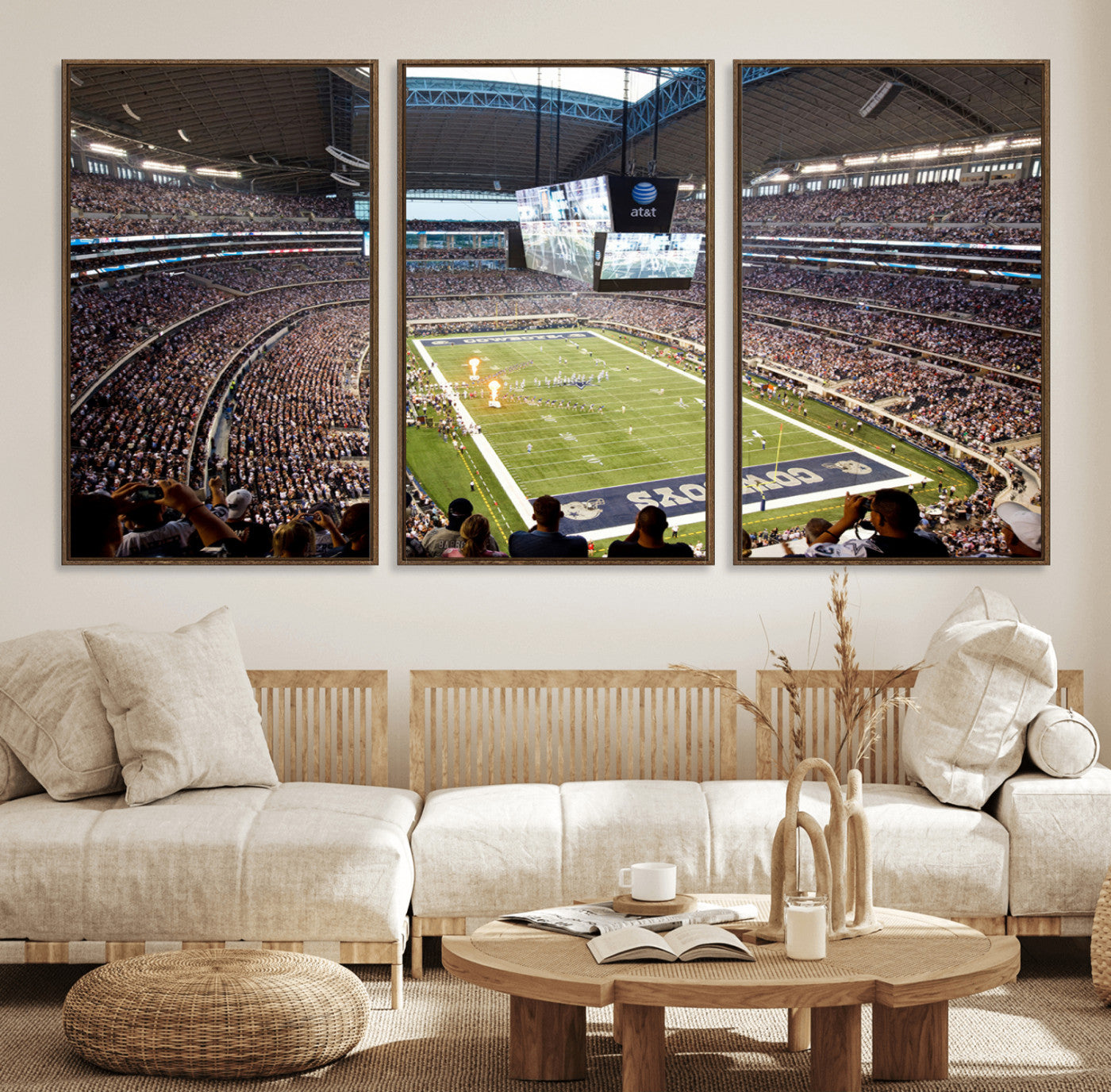 MGV-FC-60X30-3P - Dallas Cowboys Football Team Print - Arlington AT&T Stadium Wall Art Canvas Print