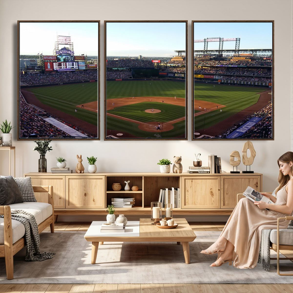 21638-MGV-CV-36X24 - Colorado Rockies Coors Field Wall Art Canvas Print, MLB Baseball Stadium