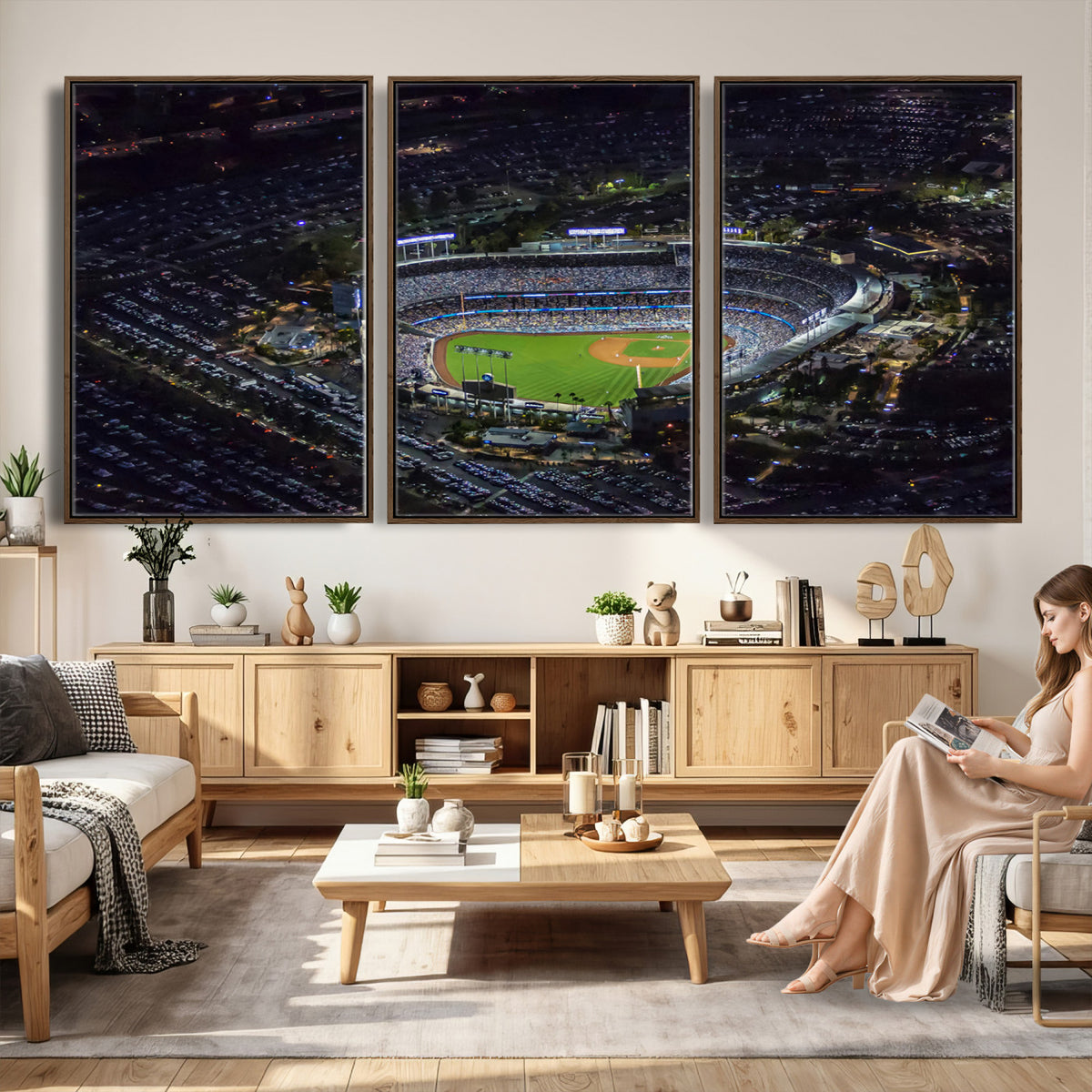 20932-MGV-CV-36X24 - Los Angeles Dodgers Dodger Stadium Wall Art Canvas Print