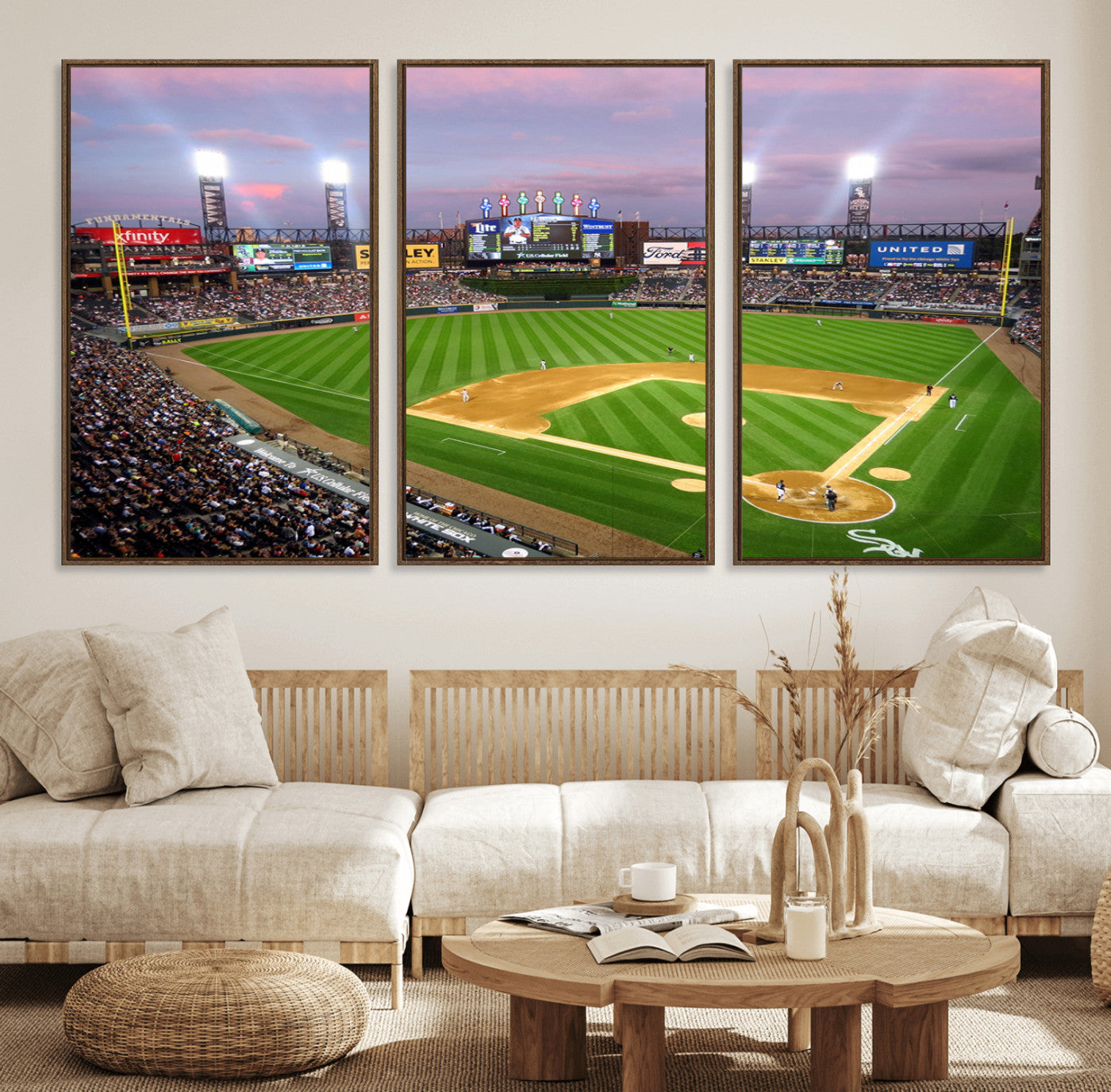 MGV-FC-60X30-3P - Chicago White Sox Baseball Team Print Canvas- Guaranteed Rate Field Stadium Wall Art Canvas Print