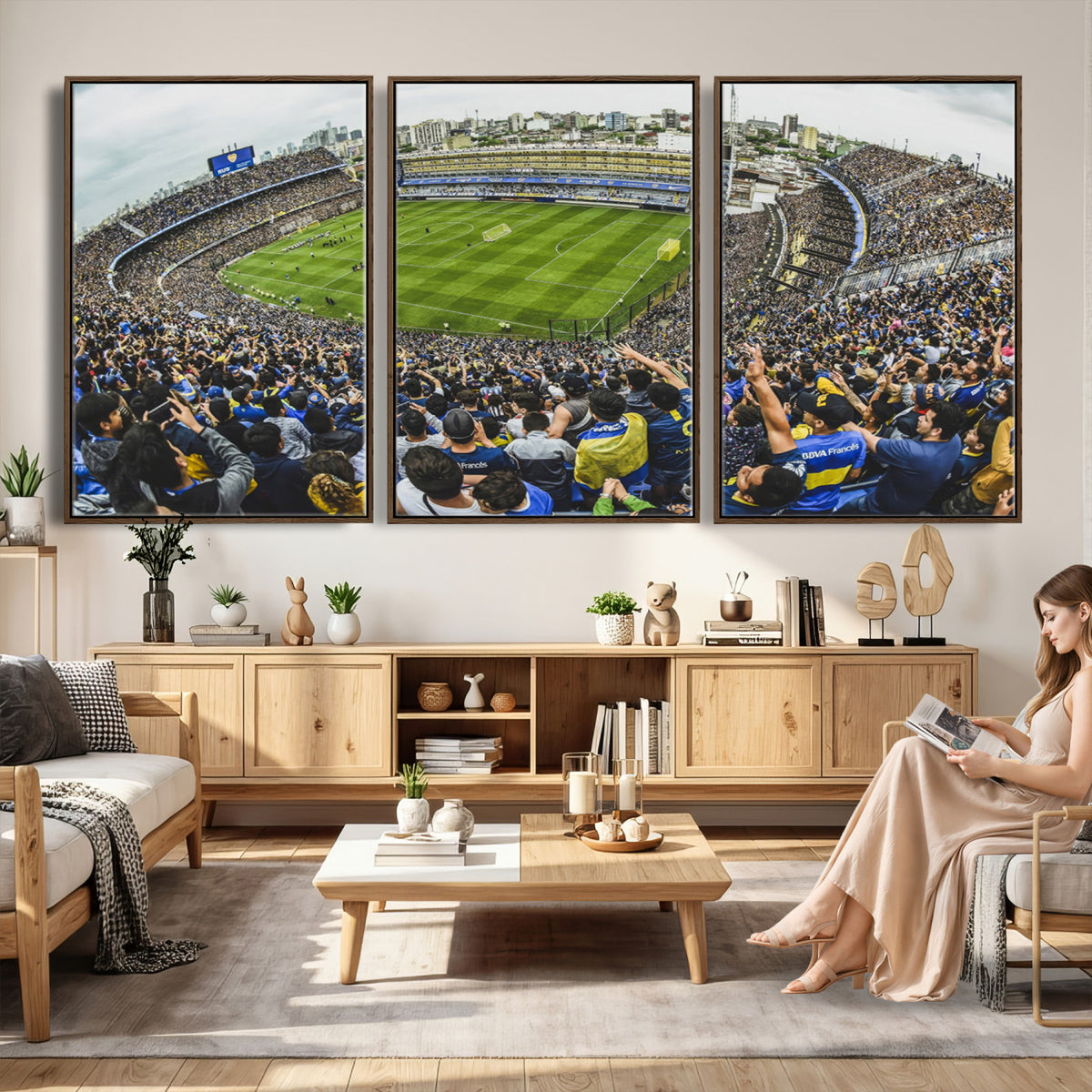 63839-MGV-CV-36X24 - Boca Juniors Soccer Team Print Wall Art, Buenos Aires Bombonera Stadium