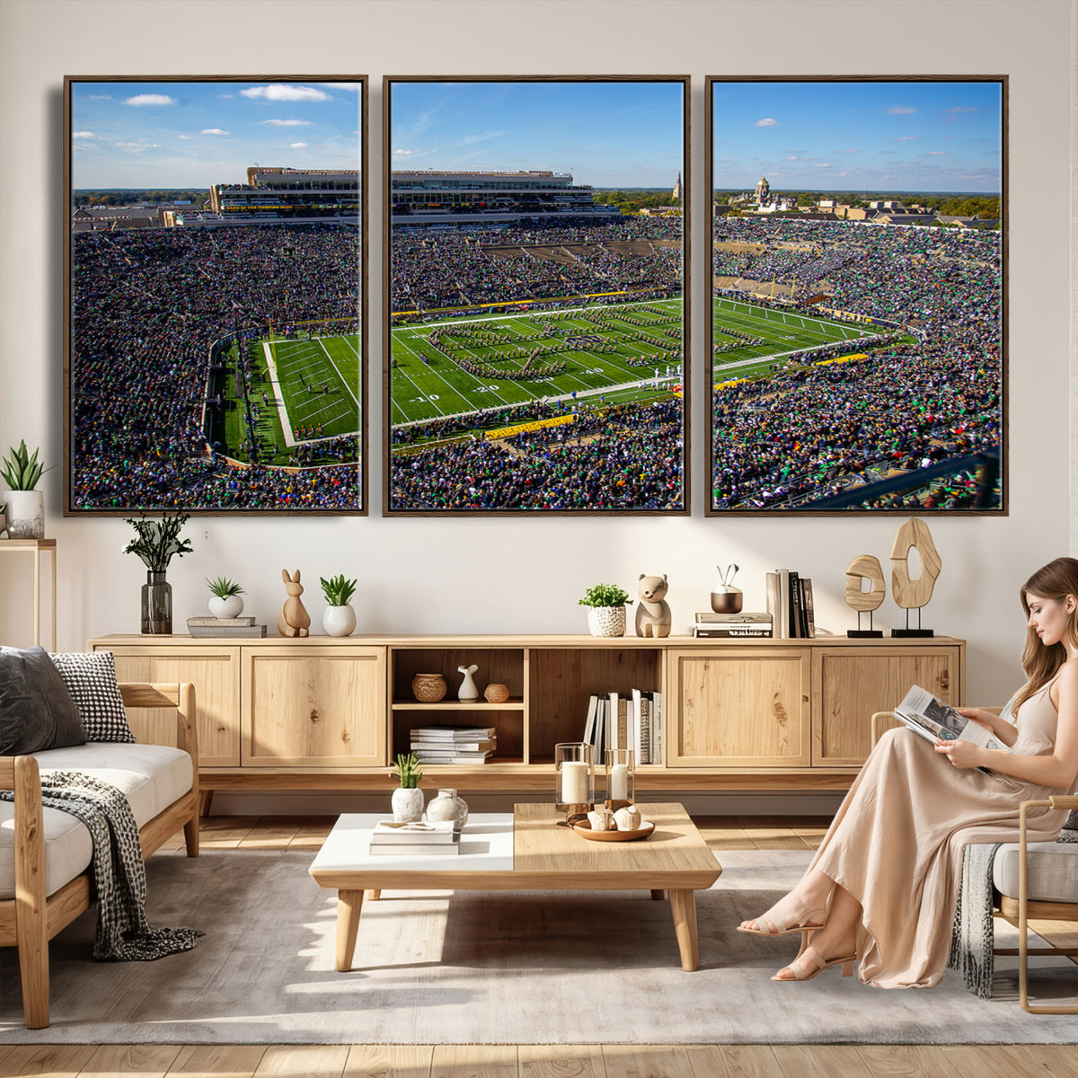50114-MGV-CV-36X24 - Notre Dame Fighting Irish Football Team Print, Notre Dame Stadium Wall Art