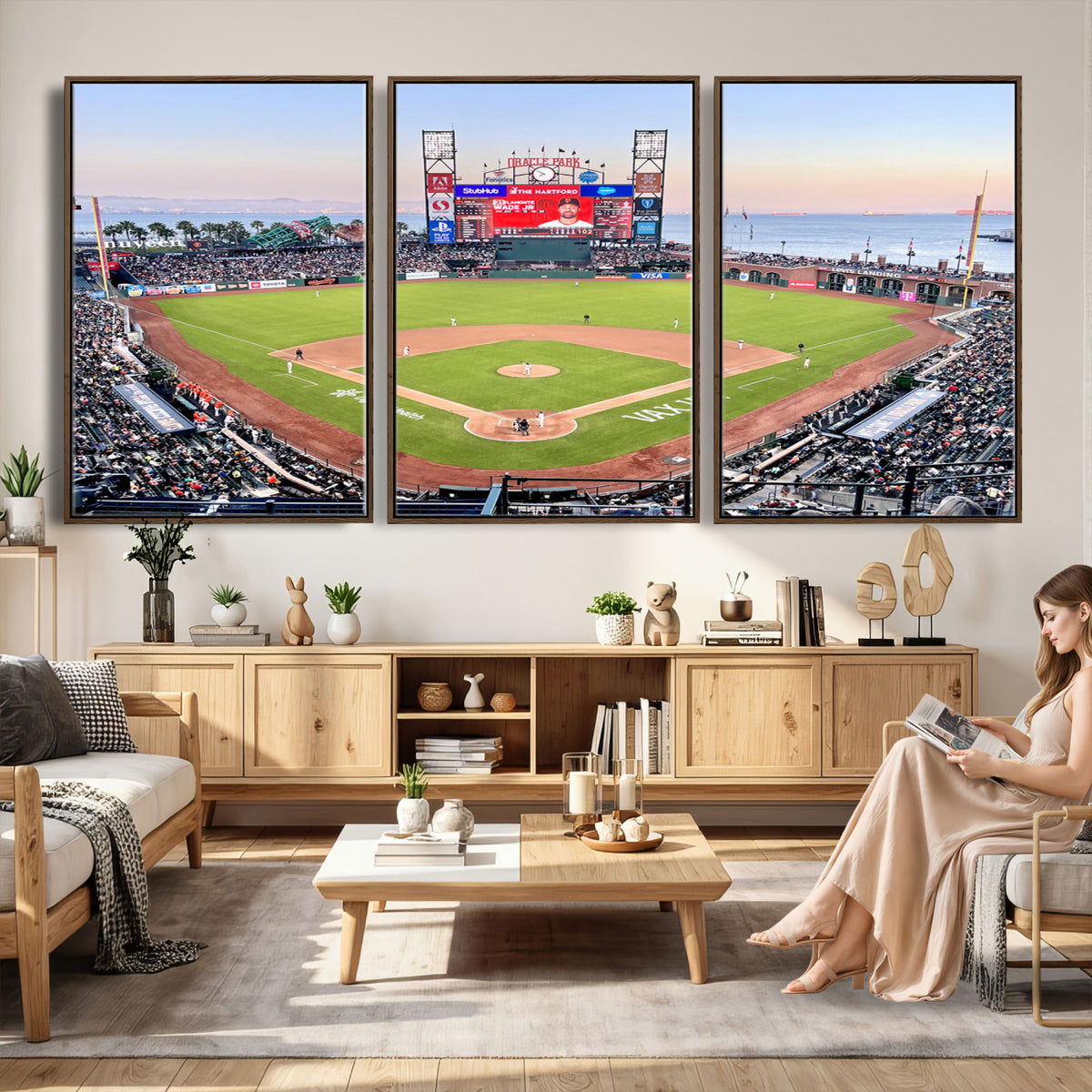 16055-MGV-CV-36X24 - San Francisco Giants Baseball Team Print, Oracle Park