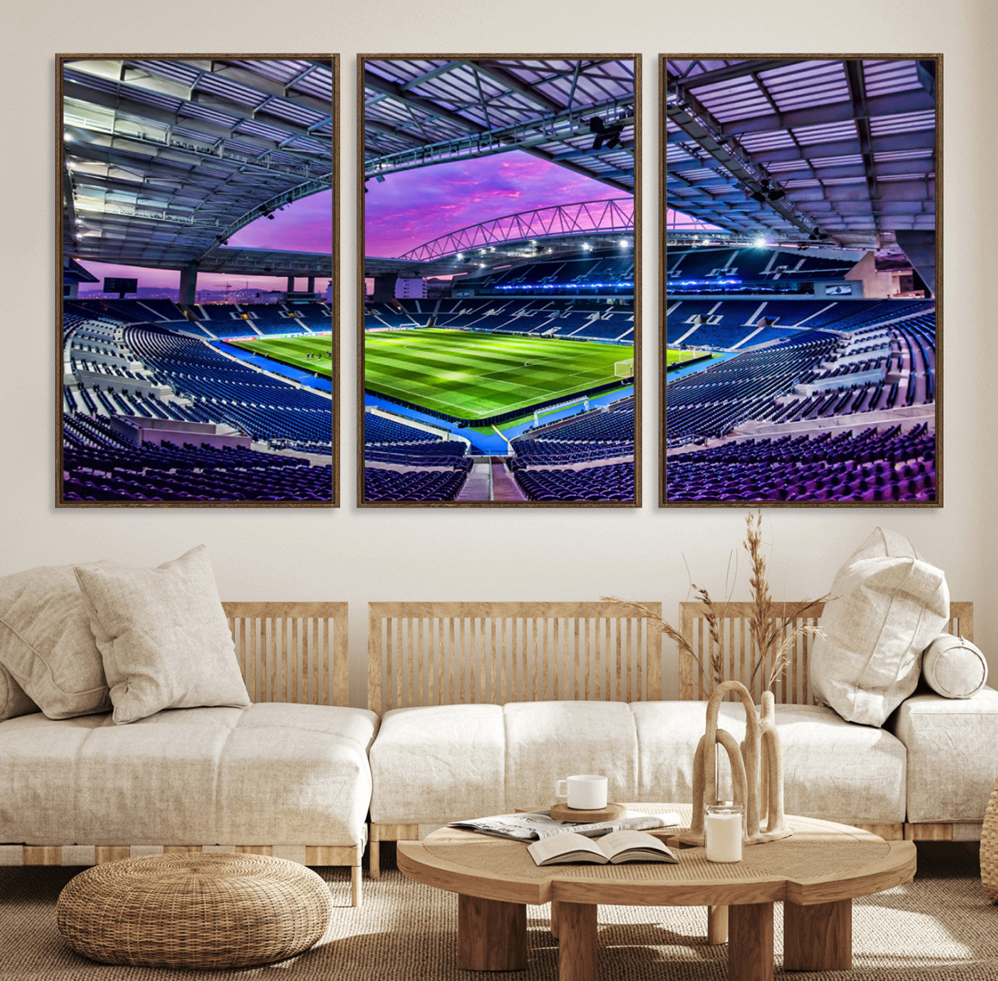 10851-MGV-FC-60X30-3P_Walnut-FC Porto Soccer Team Print Canvas- Dragon Stadium Wall Art Canvas Print