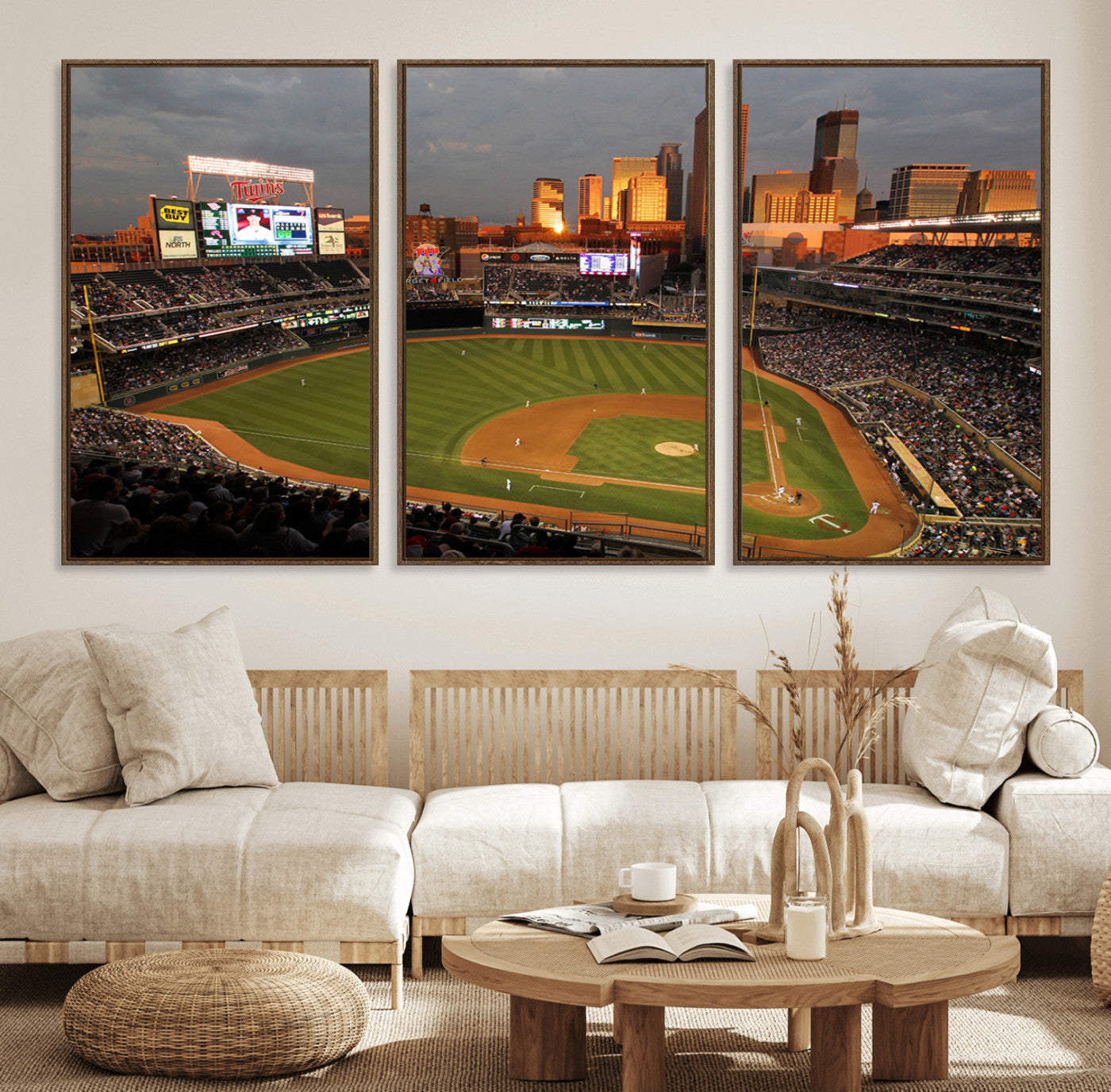 MGV-FC-60X30-3P - Minnesota Twins Baseball Team Print - Minneapolis Target Field Stadium Wall Art Canvas Print