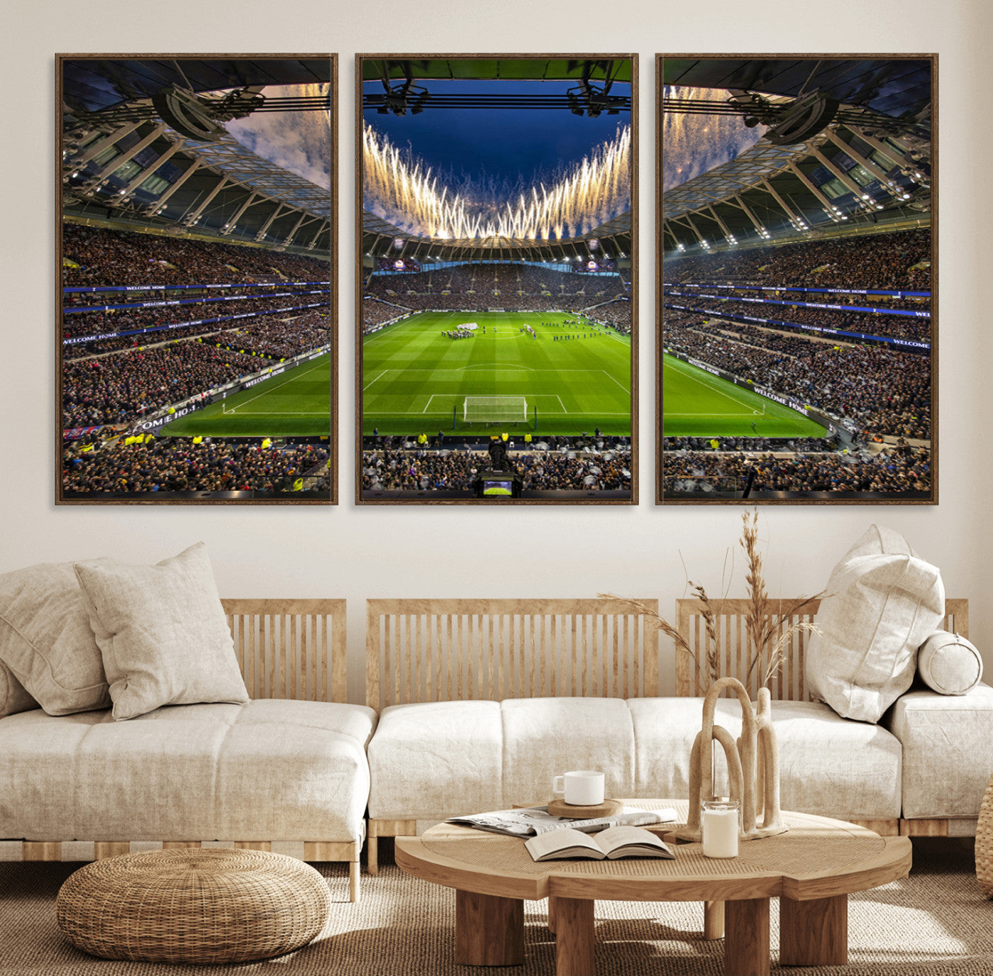40157-MGV-FC-60X30-3P_Walnut-Tottenham Hotspur Football Team Print - London Tottenham Hotspur Stadium Wall Art Canvas Print