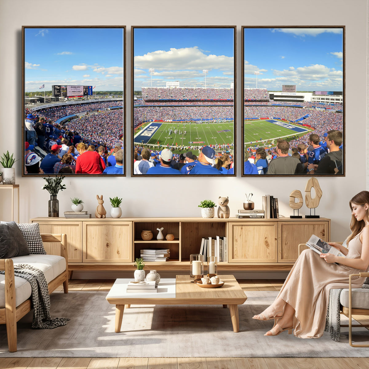 35302-MGV-CV-36X24 - Buffalo Bills NFL Football Team Print, Game Day at Buffalo Highmark Stadium