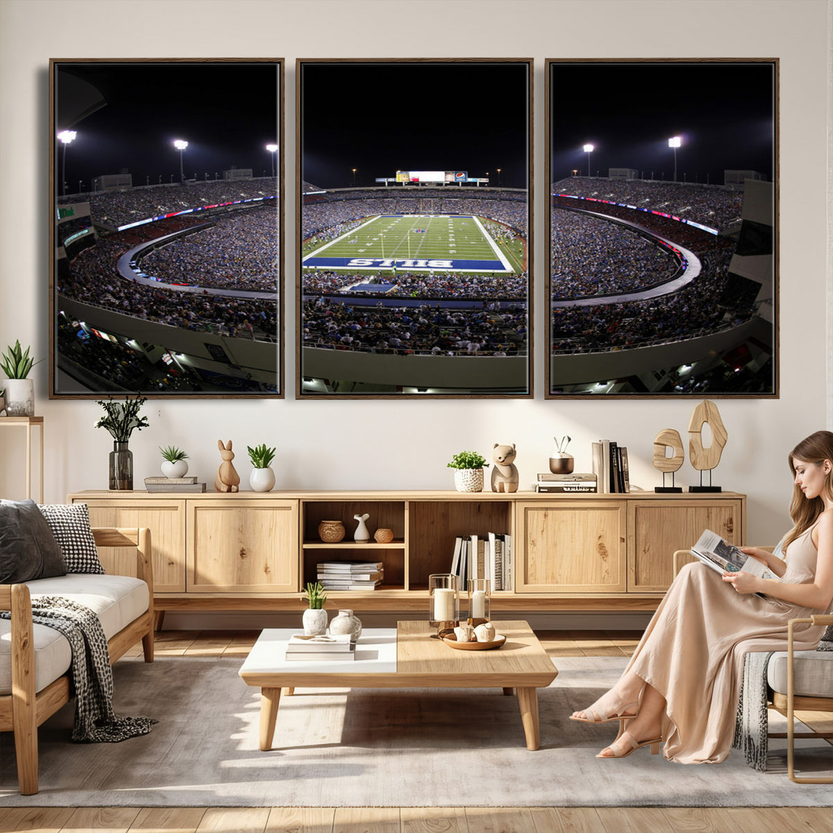 98546-MGV-CV-36X24 - Buffalo Bills NFL Football Team Print, Buffalo Highmark Stadium Wall Art