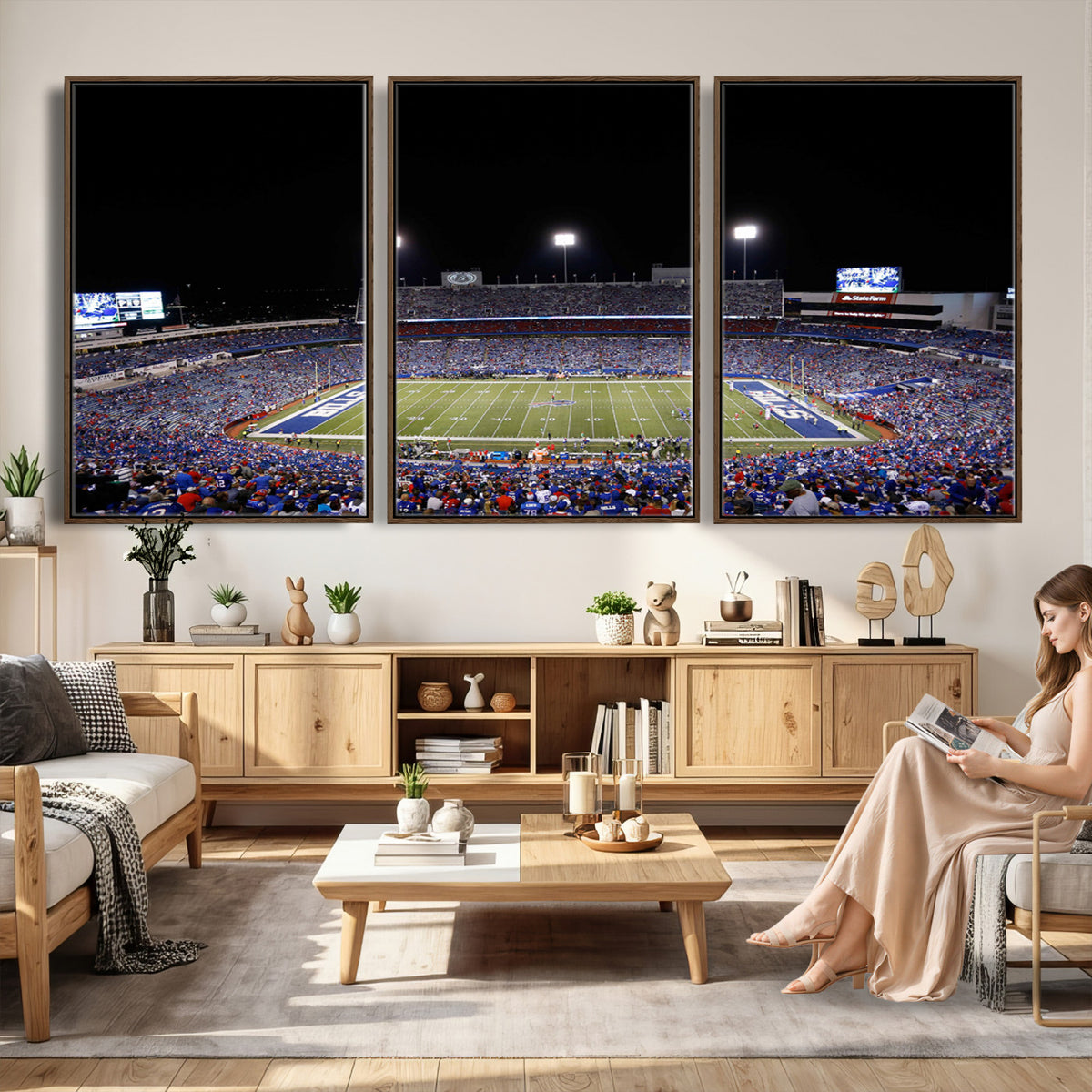 59036-MGV-CV-36X24 - Buffalo Bills Wall Art, Buffalo Bills Stadium Canvas Print for Sports Decor