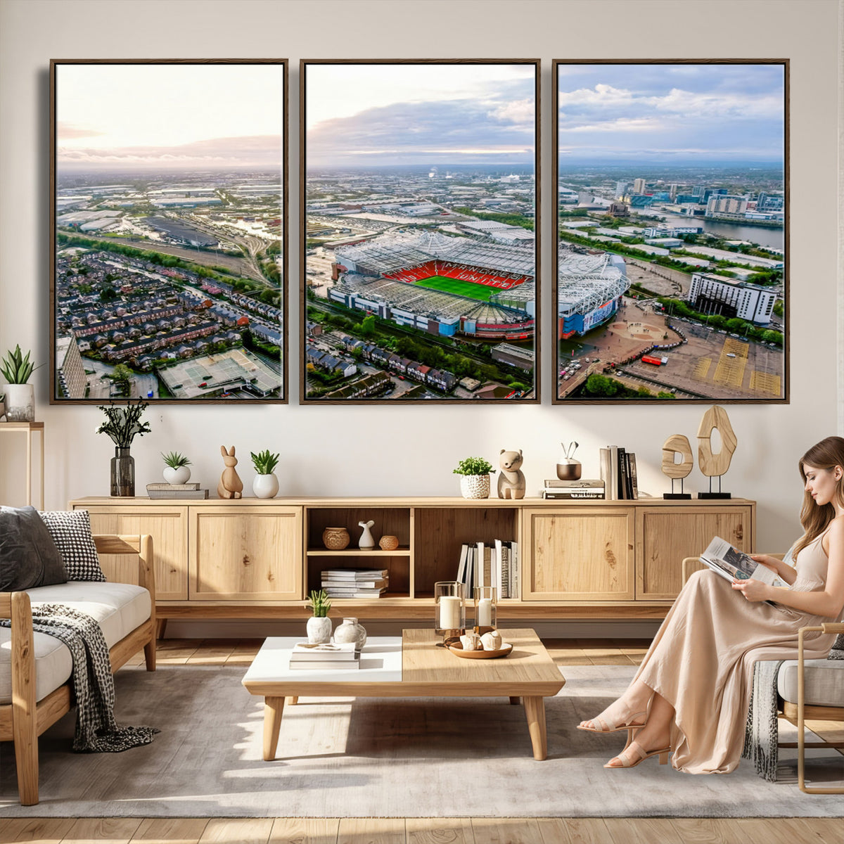 85657-MGV-CV-36X24 - Old Trafford Manchester United Stadium Wall Art Canvas Print