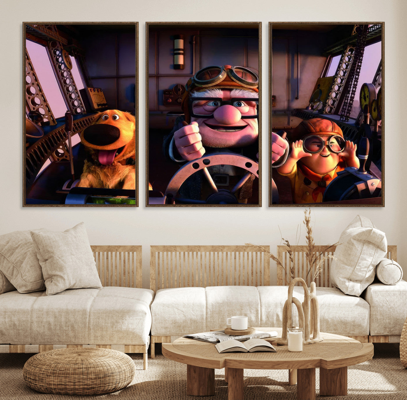 81690-MGV-FC-60X30-3P_Walnut-Carl Russel And Dog, Movie Up Poster, Movie Up Wall Art, Movie Up Poster Print, Carl