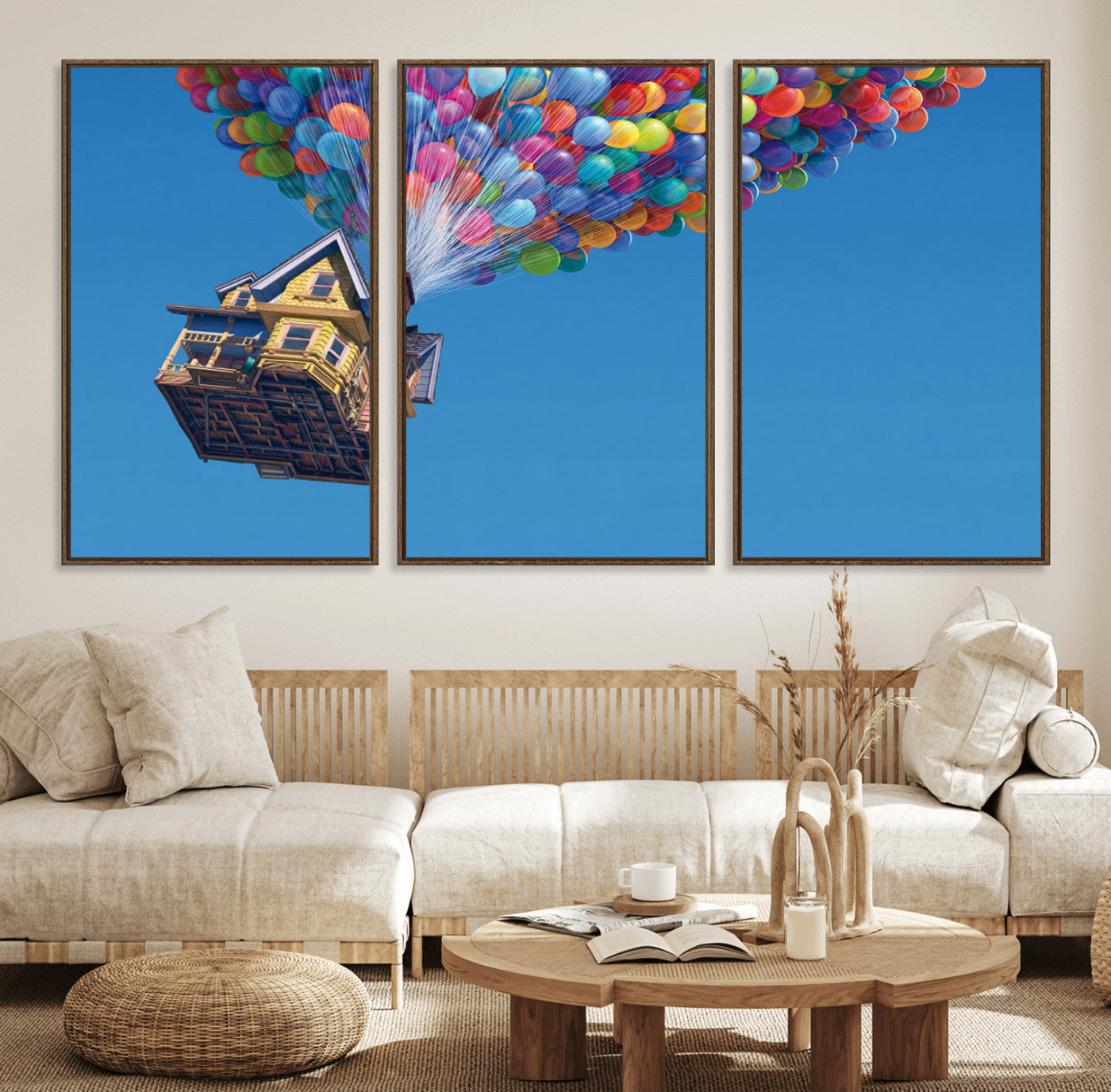 MGV-FC-60X30-3P - Carl Fredricksen, Up Movie Wall Art, Balloons Wall Art, Air Balloons for Kids Room Print