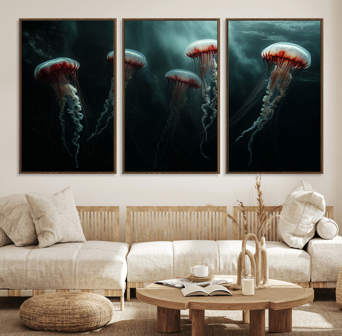 59728-MGV-FC-60X30-3P_Walnut-Abstract Jellyfish Wall Art Canvas Print