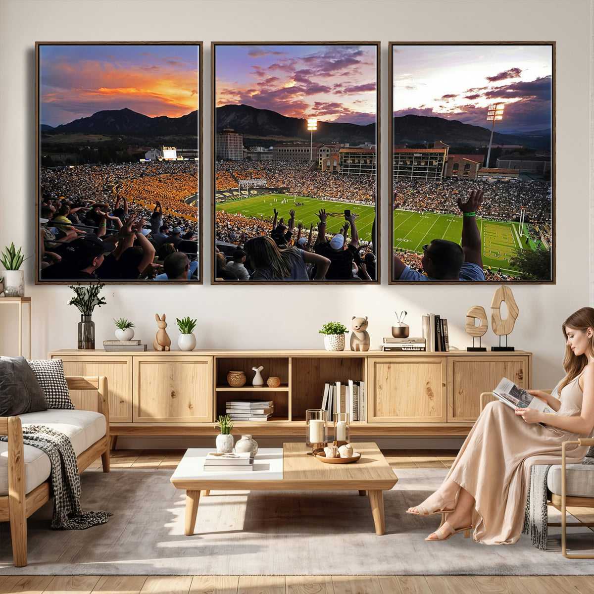 52579-MGV-CV-36X24 - Folsom Field, University of Colorado Buffaloes Football, Framed and Ready to Hang