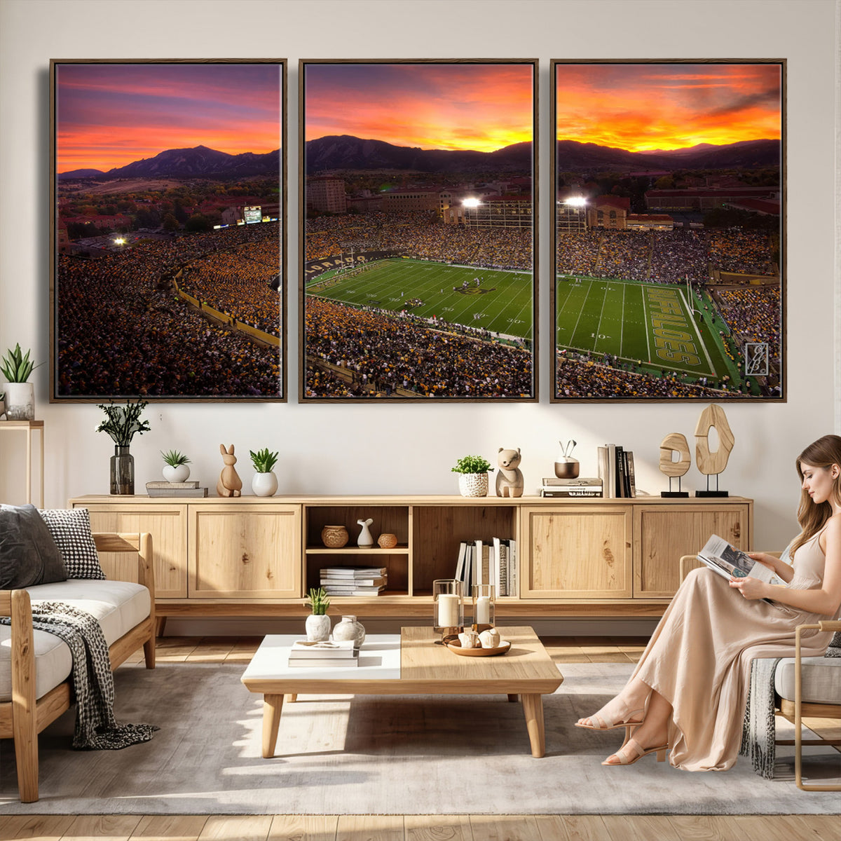84649-MGV-CV-36X24 - Folsom Field, University of Colorado Buffaloes Football, Extra Large Game Room Wall Decor