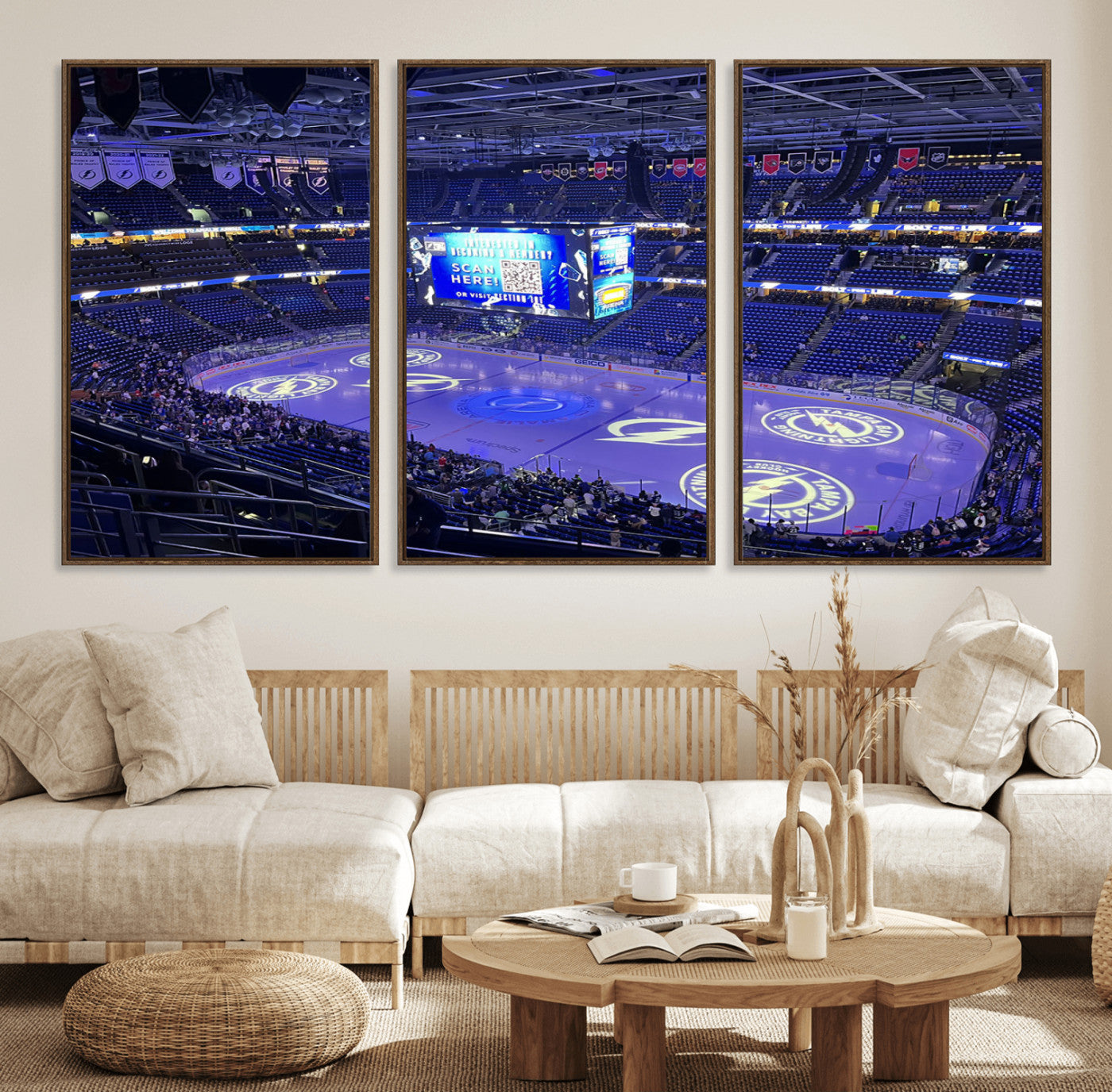 43392-MGV-FC-60X30-3P_Walnut-Amalie Arena Florida Wall Art Canvas Print - NHL Hockey Stadium Print Wall Art
