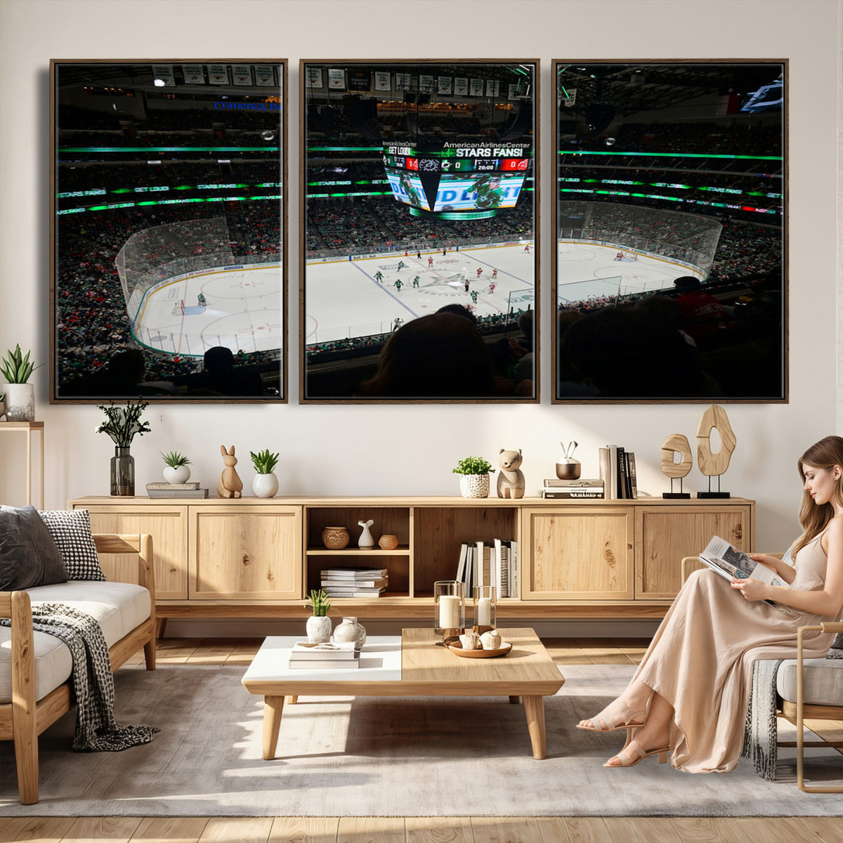 13876-MGV-CV-36X24 - American Airlines Center Dallas Stars Wall Art Canvas Print