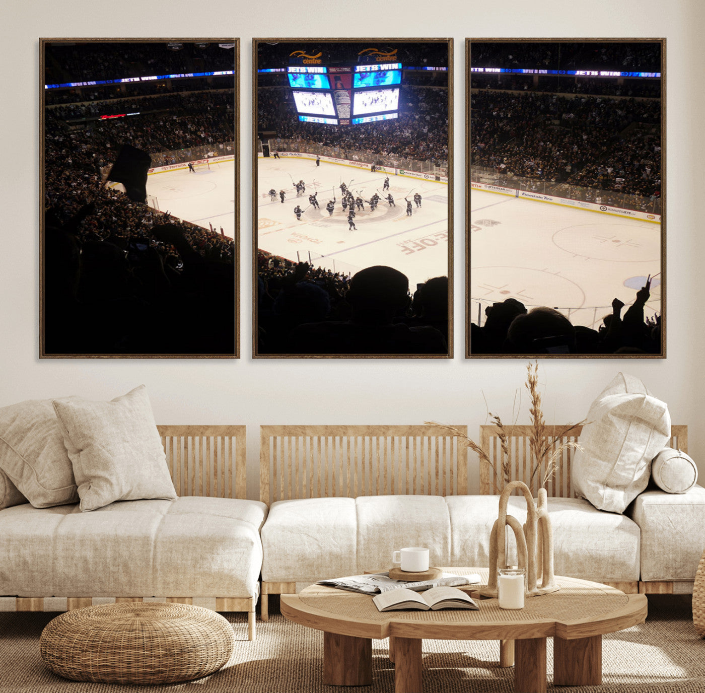 22497-MGV-FC-60X30-3P_Walnut-Canada Life Centre Wall Art | Winnipeg Jets Hockey Team Print Canvas | Ready to Hang | Winnipeg Wall