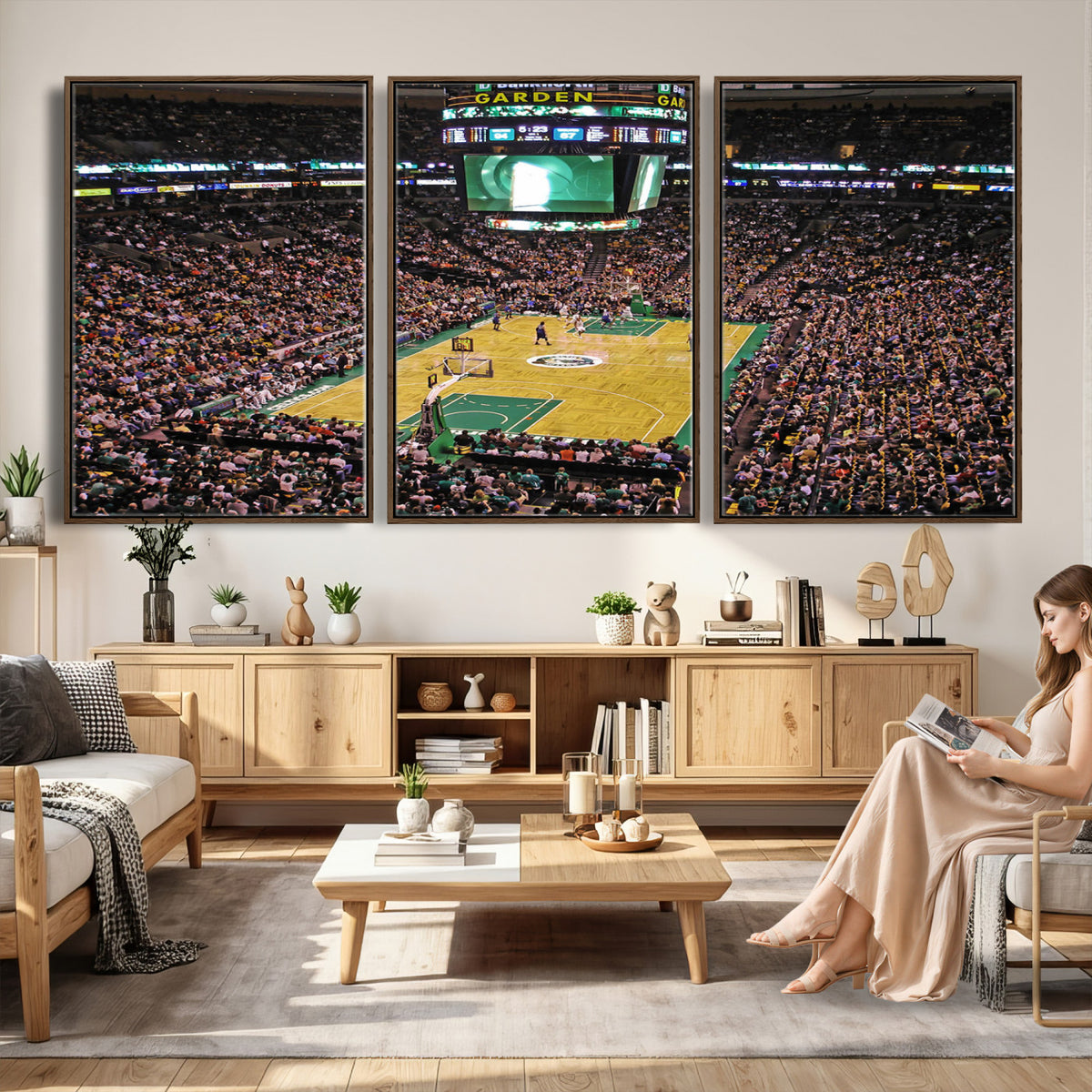 19201-MGV-CV-36X24 - Celtics Game Versus The Timberwolves, Basketball Arena Wall Art