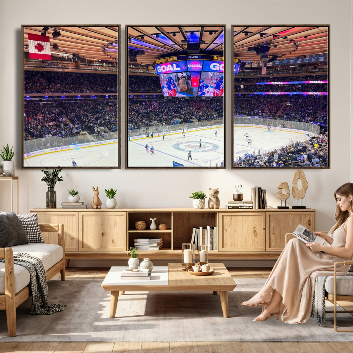 36401-MGV-CV-36X24 - Madison Square Garden New York Rangers Hockey Stadium Wall Art Canvas