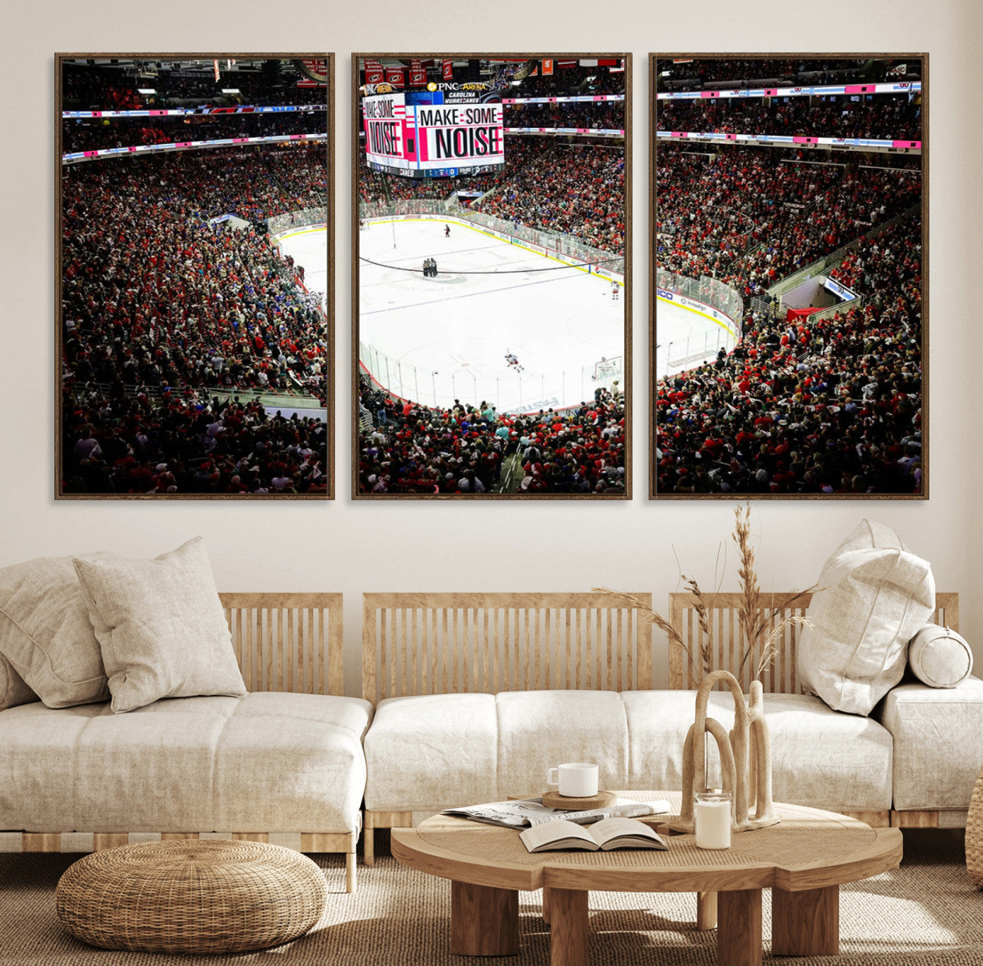 73950-MGV-FC-60X30-3P_Walnut-PNC Arena Raleigh North Carolina Hurricanes Hockey Stadium Wall Art Canvas, North Carolina