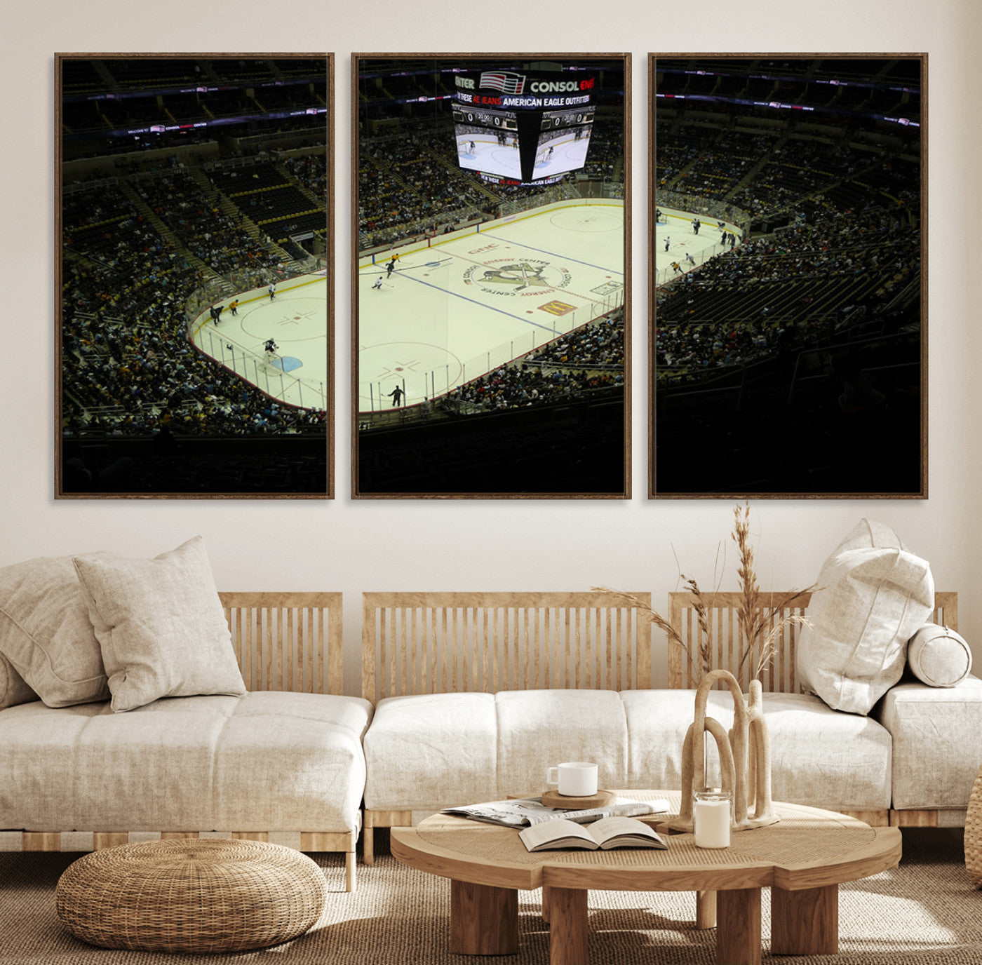 52168-MGV-FC-60X30-3P_Walnut-PPG Paints Arena Pennsylvania Pittsburgh Penguins Hockey Stadium Canvas, Pennsylvania Pittsburgh