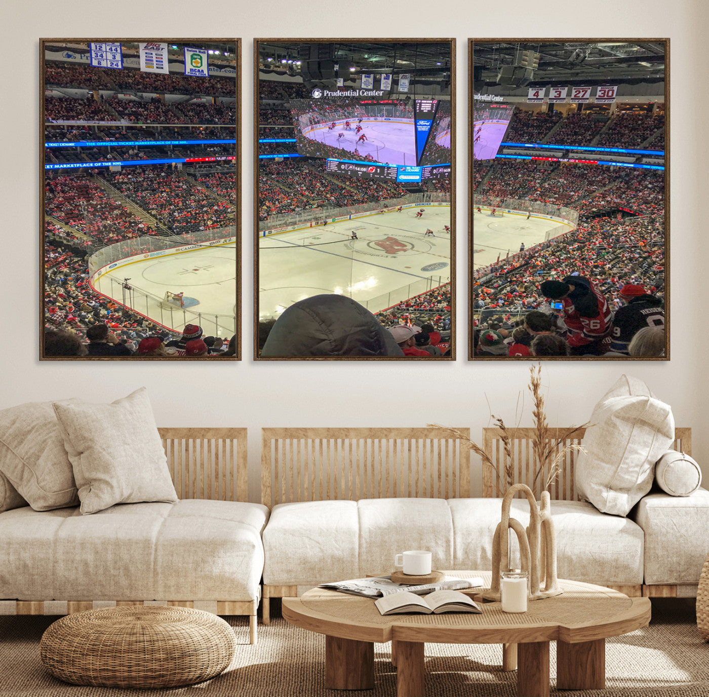 29638-MGV-FC-60X30-3P_Walnut-Prudential Center Newark New Jersey Devils Hockey Stadium, New Jersey Devils Hockey Stadium Canvas