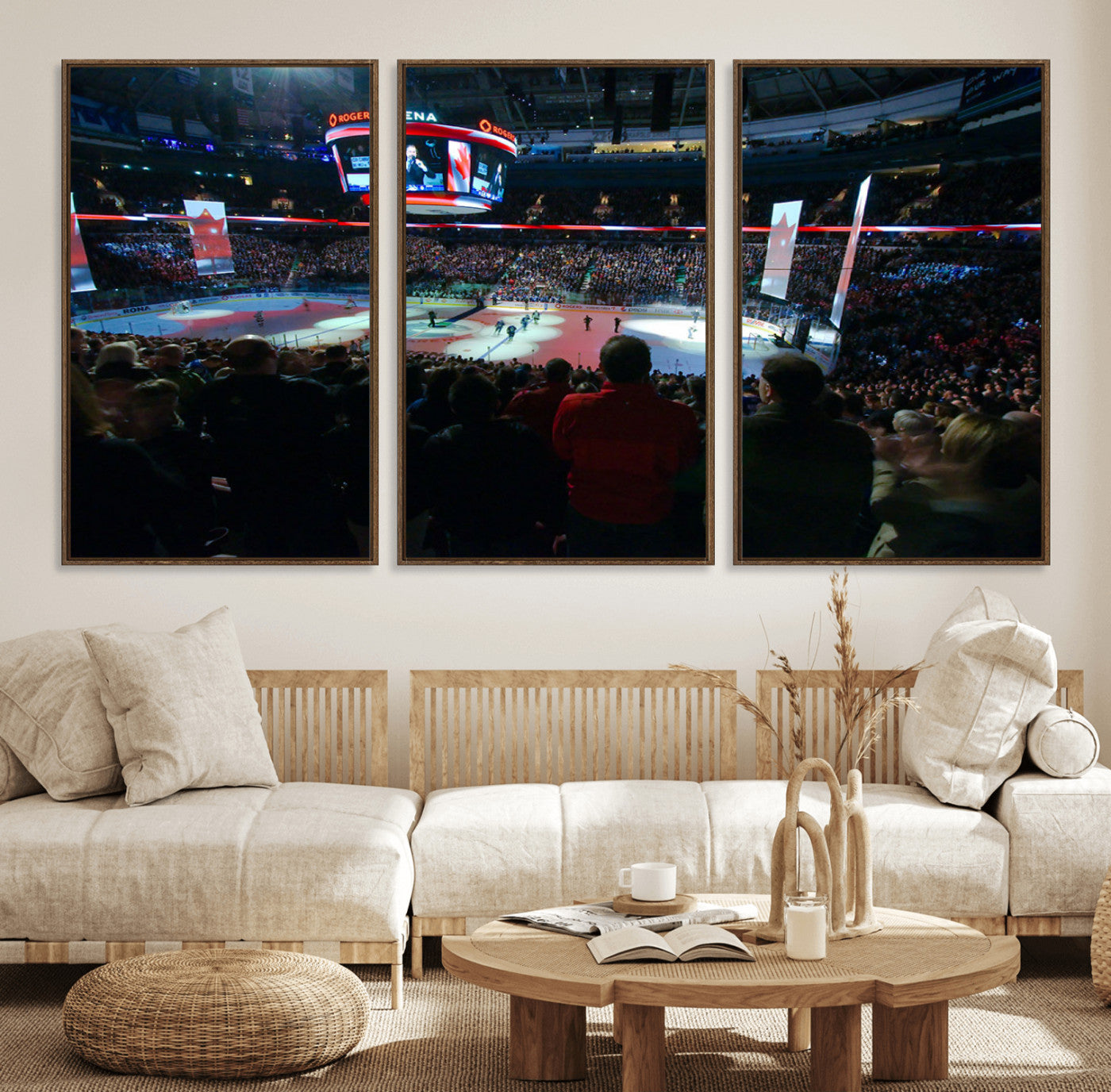 84945-MGV-FC-60X30-3P_Walnut-Rogers Arena Vancouver Canucks Ice Hockey Stadium Wall Art, Vancouver Canucks Ice Hockey Print