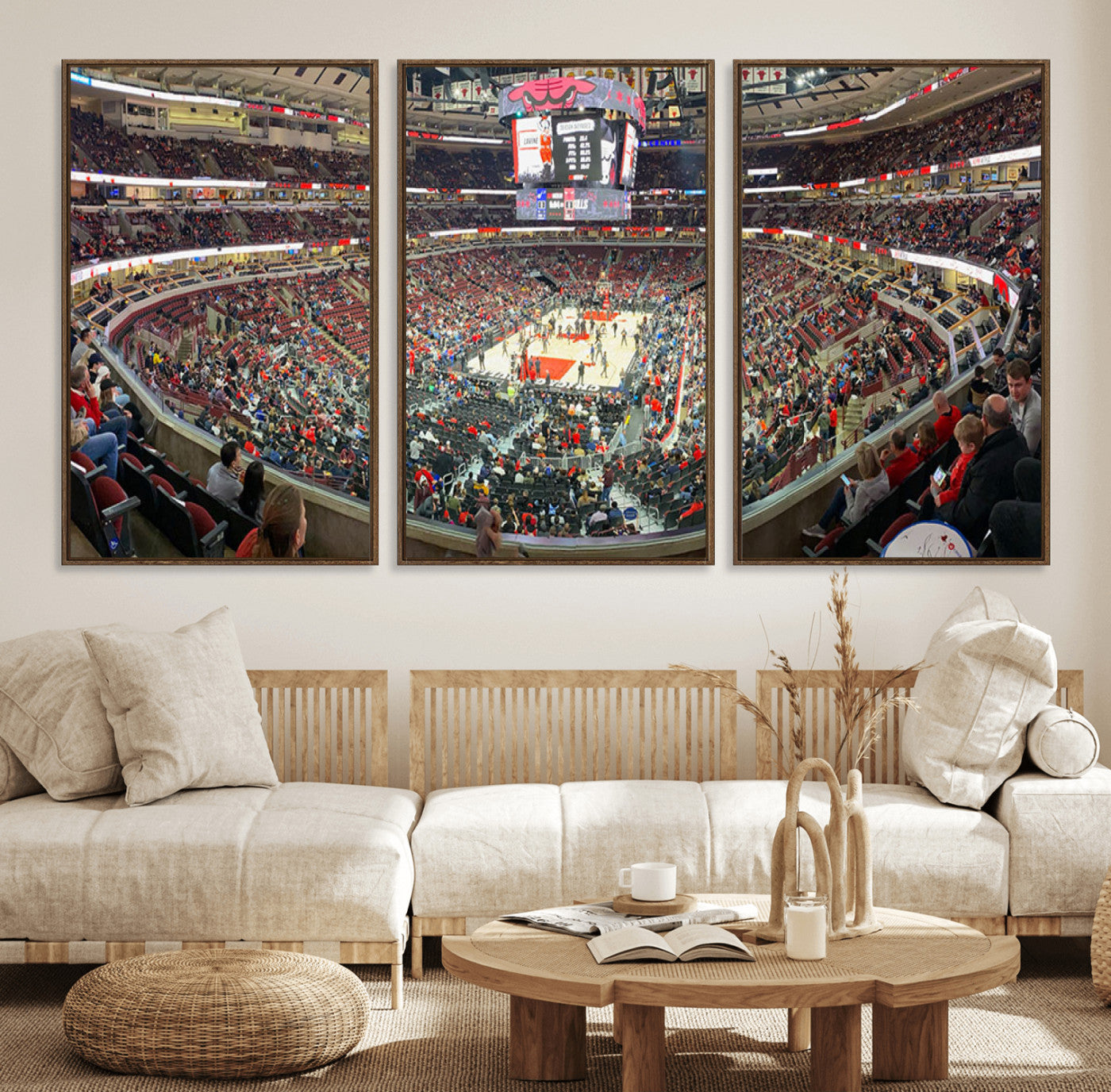 43481-MGV-FC-60X30-3P_Walnut-United Center Chicago Bulls Stadium Wall Art Canvas Print