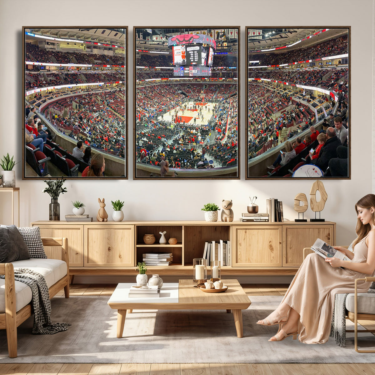 43481-MGV-CV-36X24 - United Center Chicago Bulls Stadium Wall Art Canvas Print