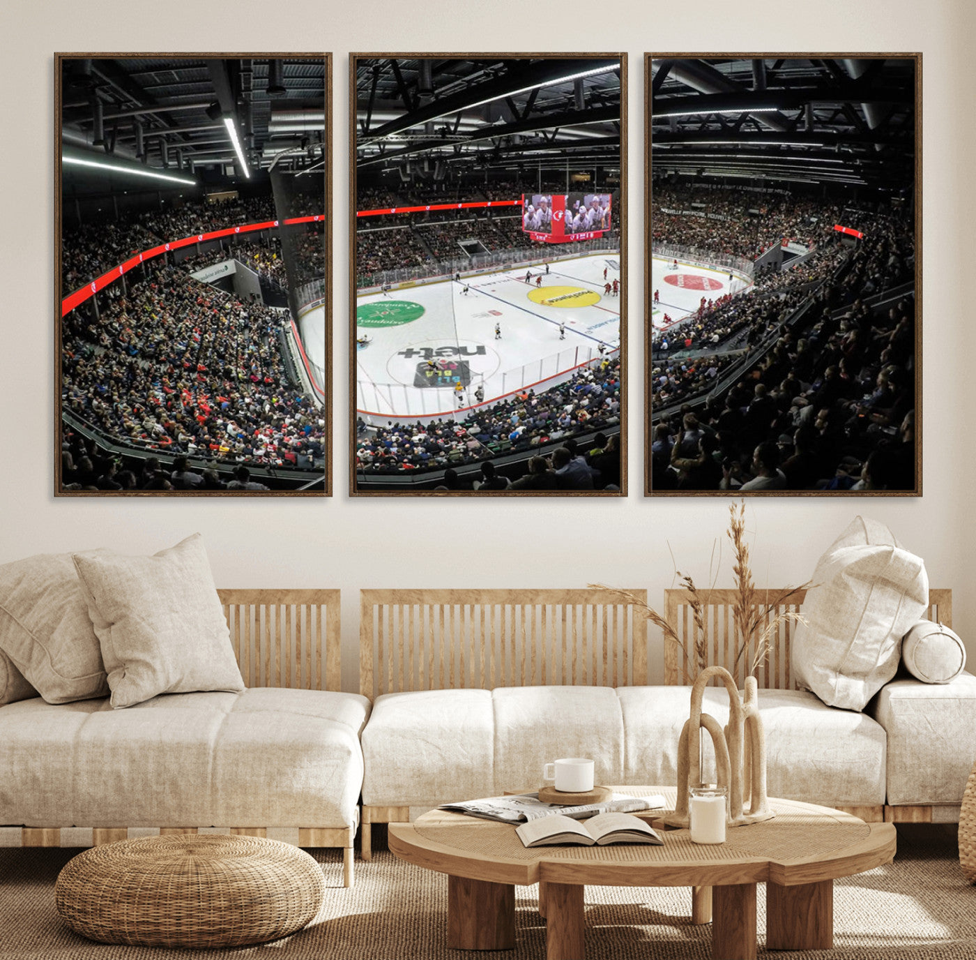 46282-MGV-FC-60X30-3P_Walnut-Vaudoise Lausanne Ice Hockey Arena Stadium Wall Art Canvas, Vaudoise Lausanne Ice Hockey Canvas