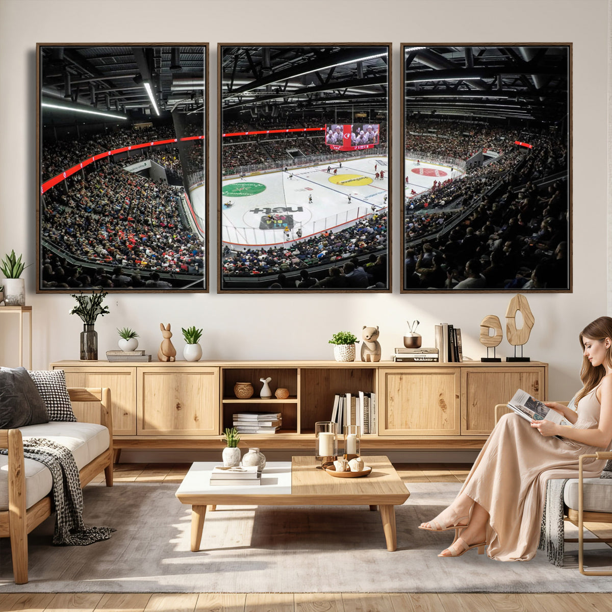 46282-MGV-CV-36X24 - Vaudoise Lausanne Ice Hockey Arena Stadium Wall Art Canvas