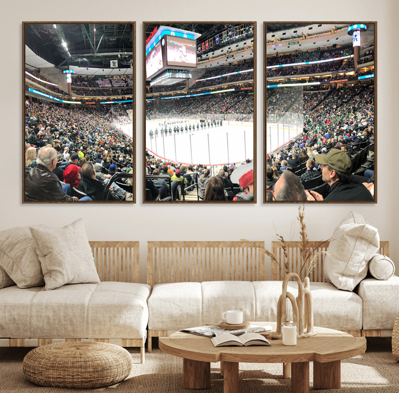 44414-MGV-FC-60X30-3P_Walnut-Xcel Energy Center St Paul Minnesota Wild Ice Hockey Stadium Canvas, Minnesota Wild Ice Hockey