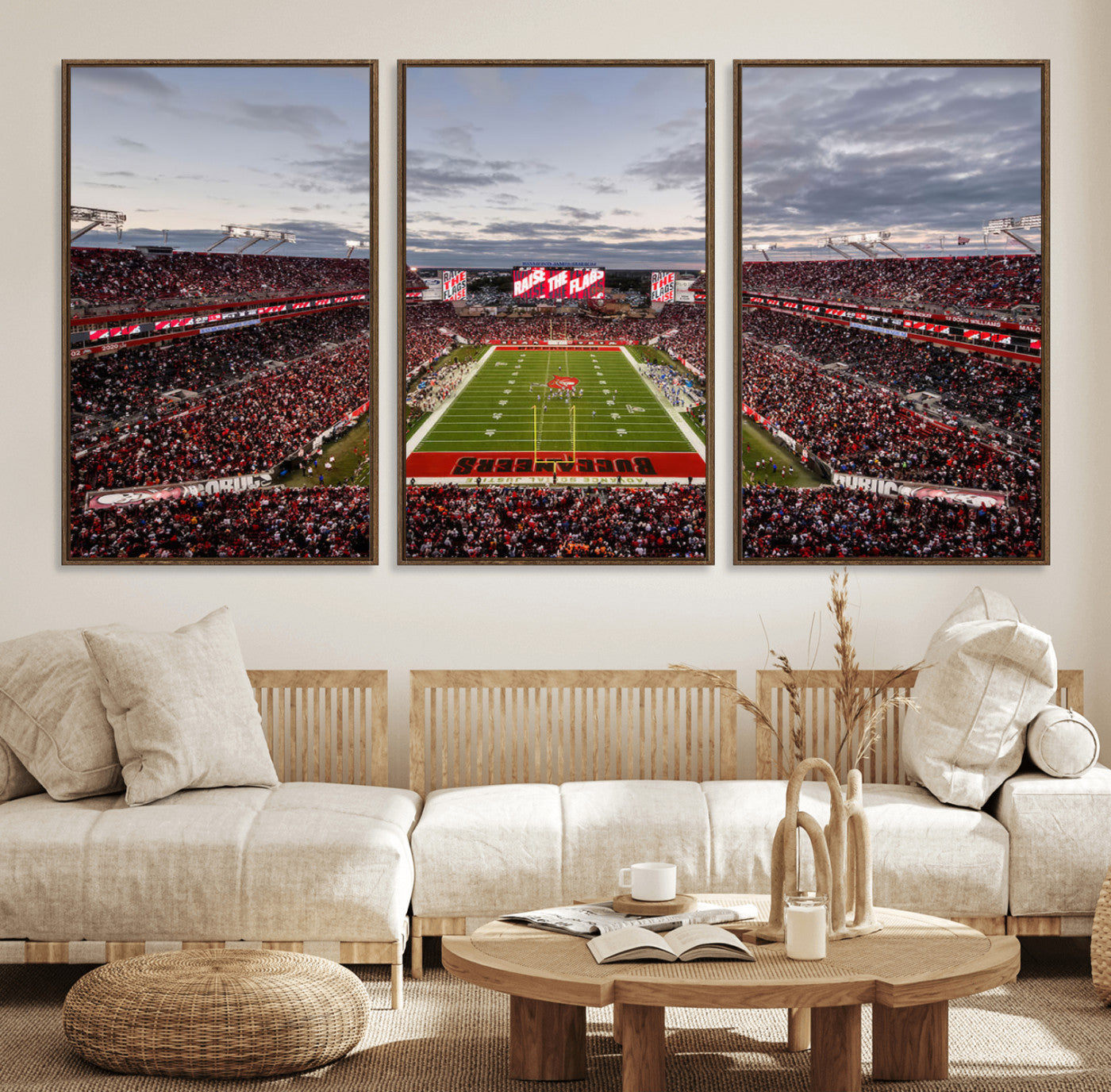 MGV-FC-60X30-3P - Florida Tampa Raymond James Stadium Wall Art Canvas Print - NFL Football Stadium Print Canvas
