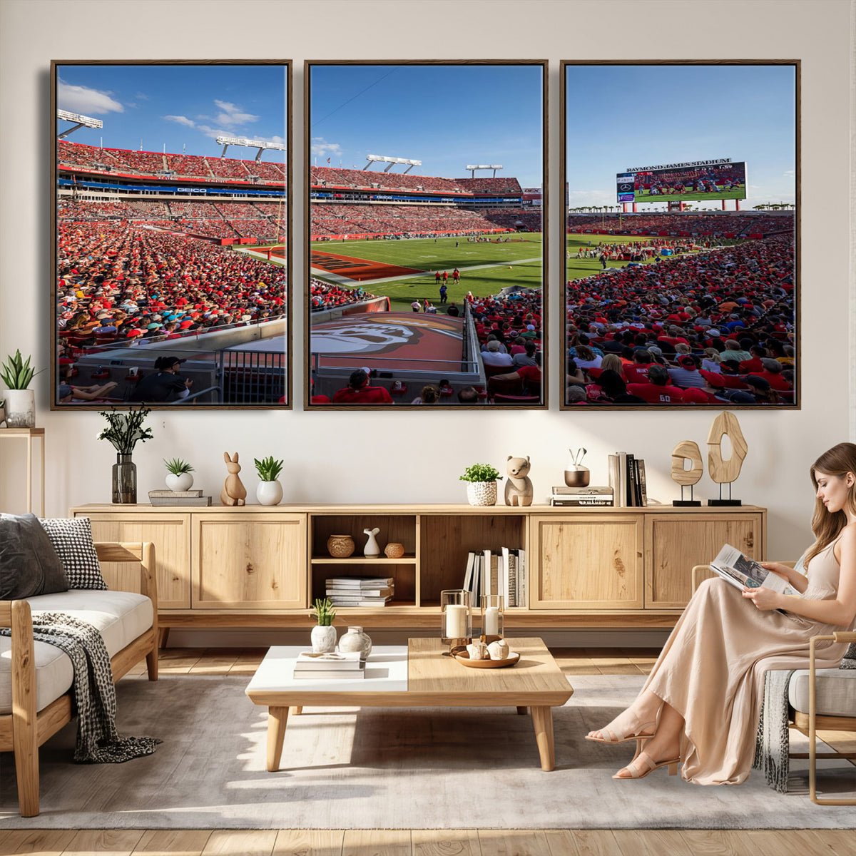 65229-MGV-CV-36X24 - Florida Tampa Raymond James Stadium Wall Art Canvas Print - NFL Football Stadium Print