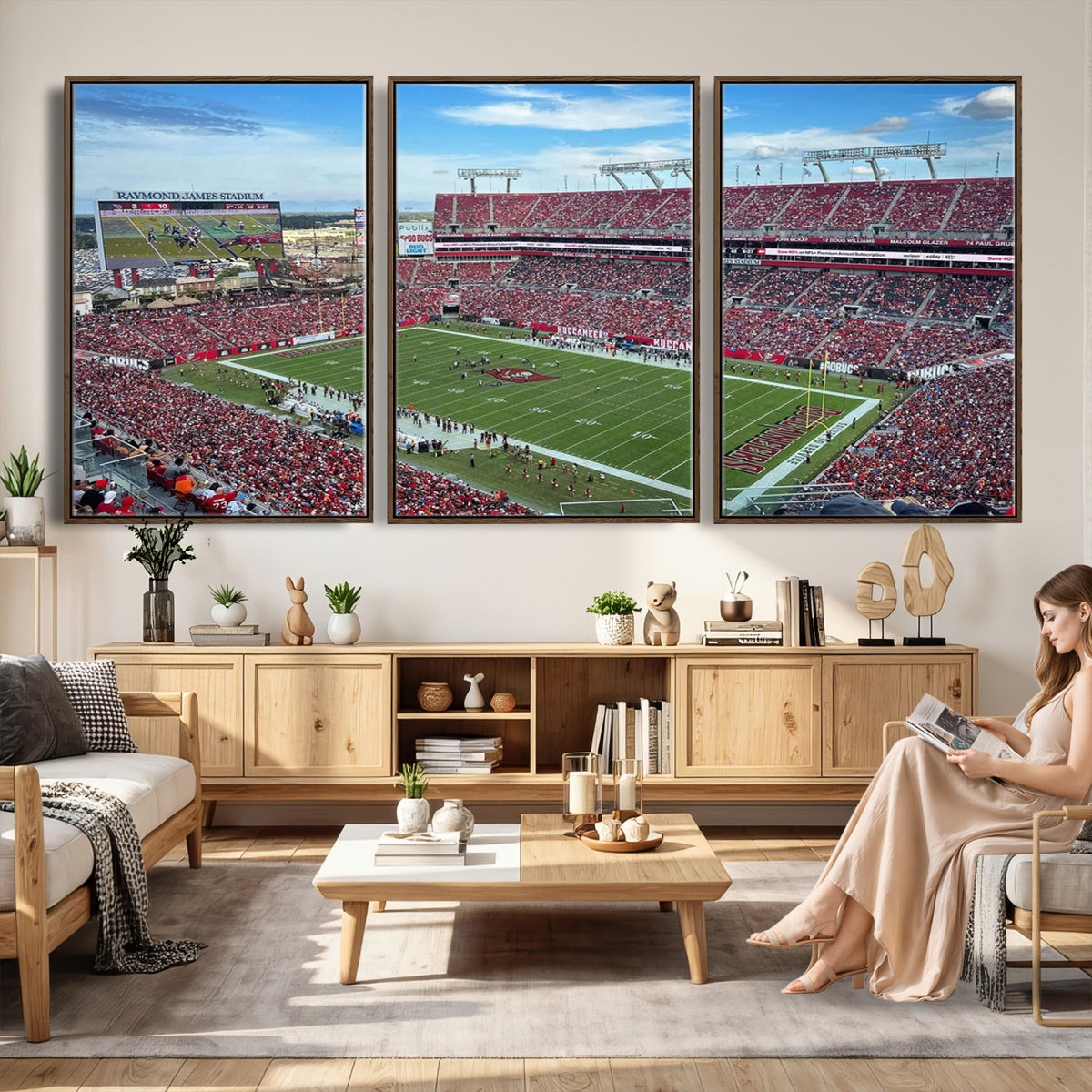 52828-MGV-CV-36X24 - Florida Tampa Raymond James Stadium Wall Art Canvas Print - NFL Football Stadium Print Canvas